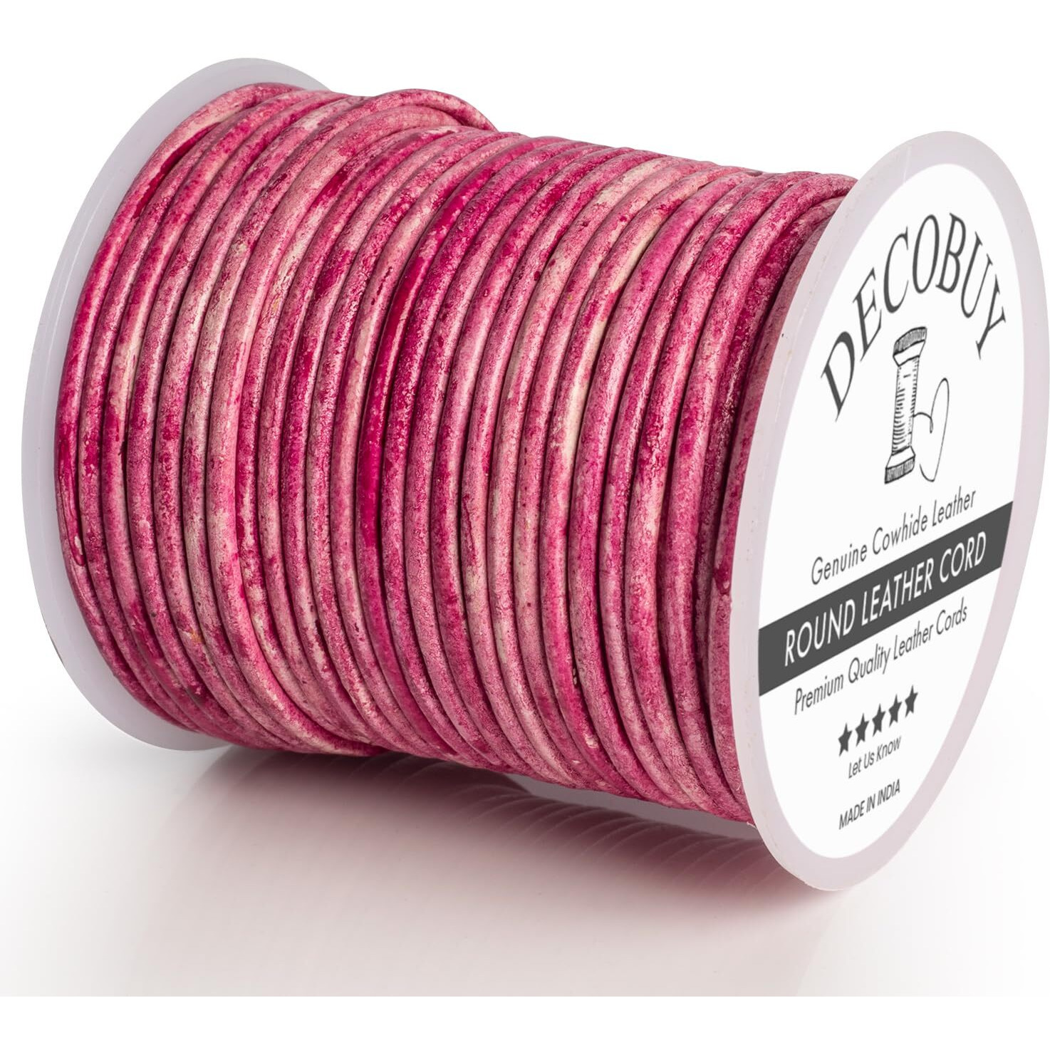 Round Leather Cord 2Mm String, 27 Yards Rope For Jewelry Making, Bracelets, Necklaces, Kumihimo Braiding, Wraps, Crafts, Hobby, And Diy Projects - Distressed Purple