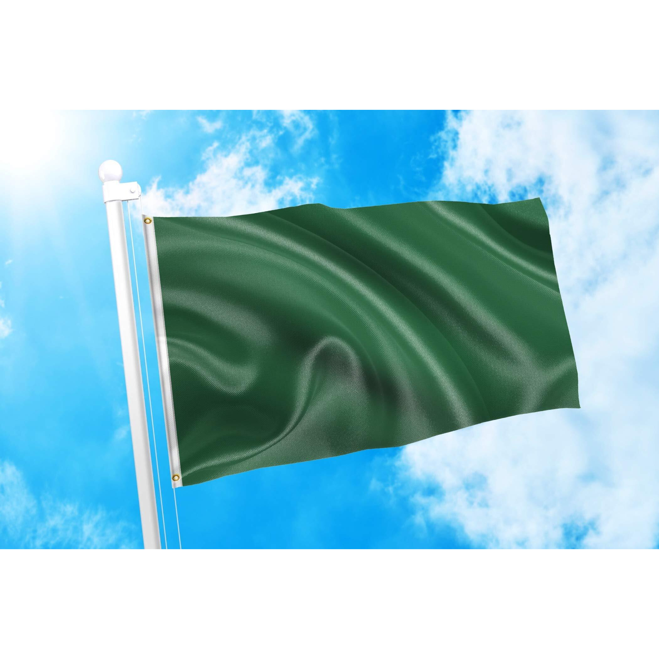 Dmse Solid Blank Flag 3X5 Ft Foot Flag Uv Resistant (3X5 Polyester, Dark Green)