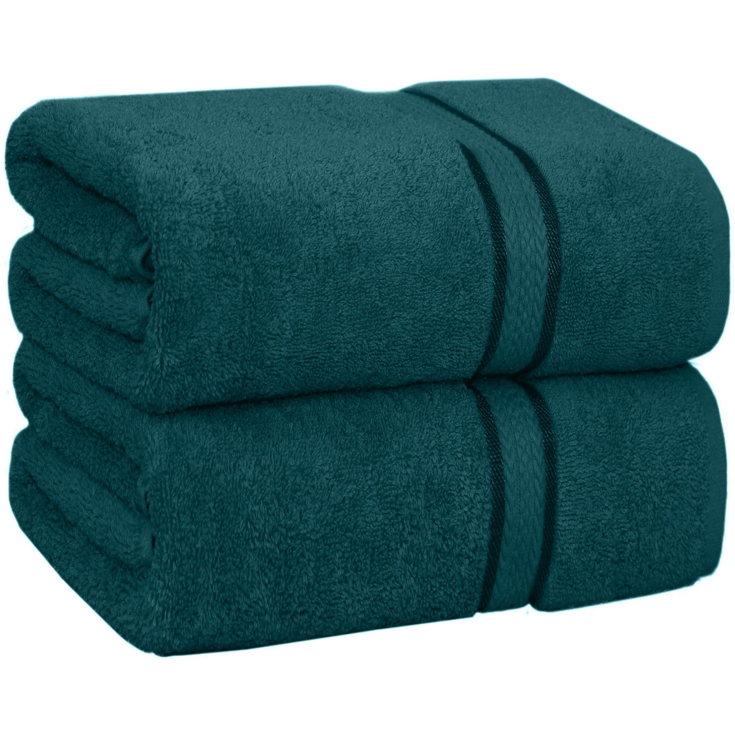 Cotton Craft Ultra Soft Bath Sheets - 2 Pack - 35 X 70 - Absorbent Quick Dry Everyday Luxury Hotel Bathroom Spa Gym Shower Beach Pool Travel Dorm - 100% Ringspun Cotton - 580 Gsm - Easy Care - Teal