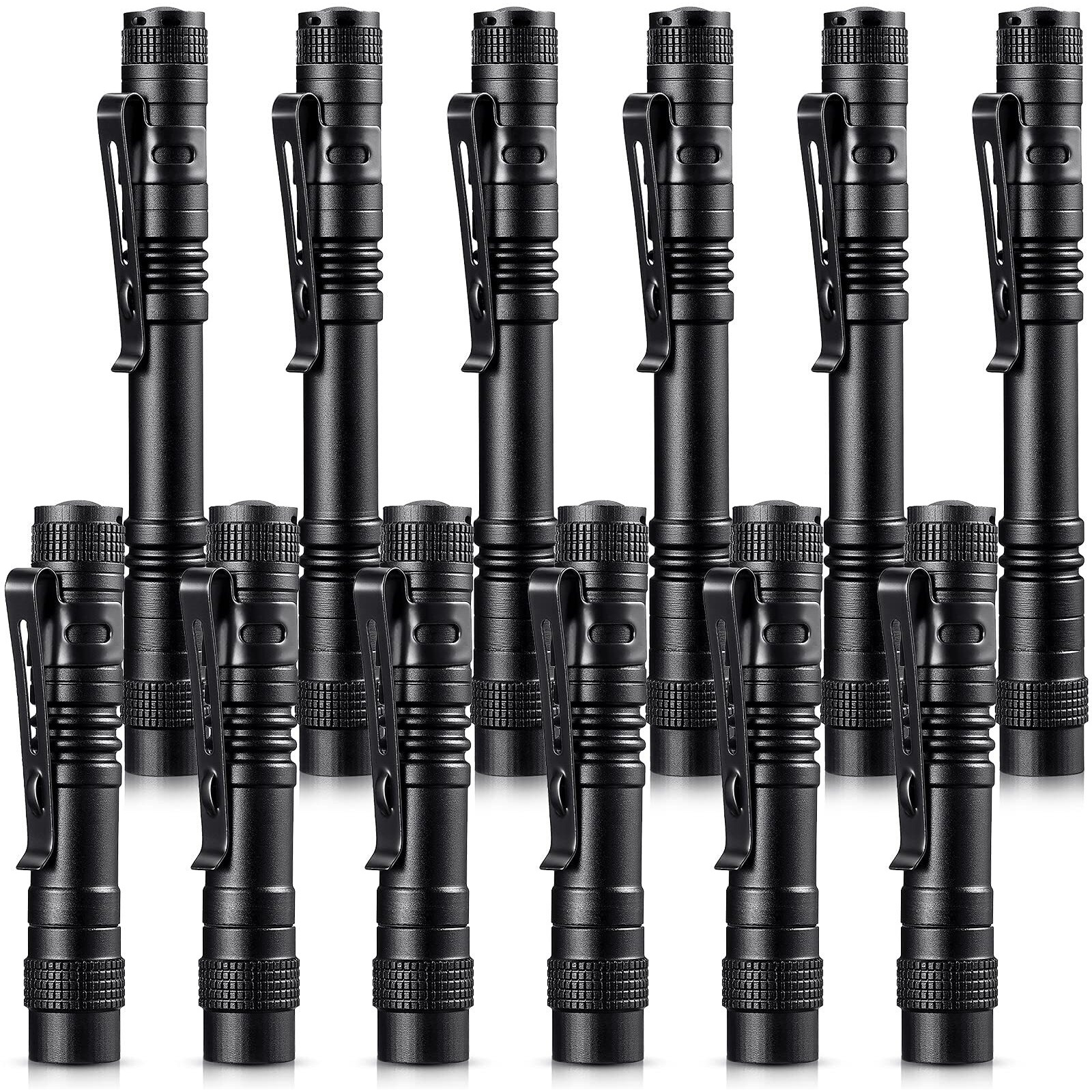 6/12 Pieces Mini Small Led Flashlight Pocket Pen Flashlight Handheld Pen Lights Penlight With Clip For Camping, Outdoor, Emergency(12 Pieces)