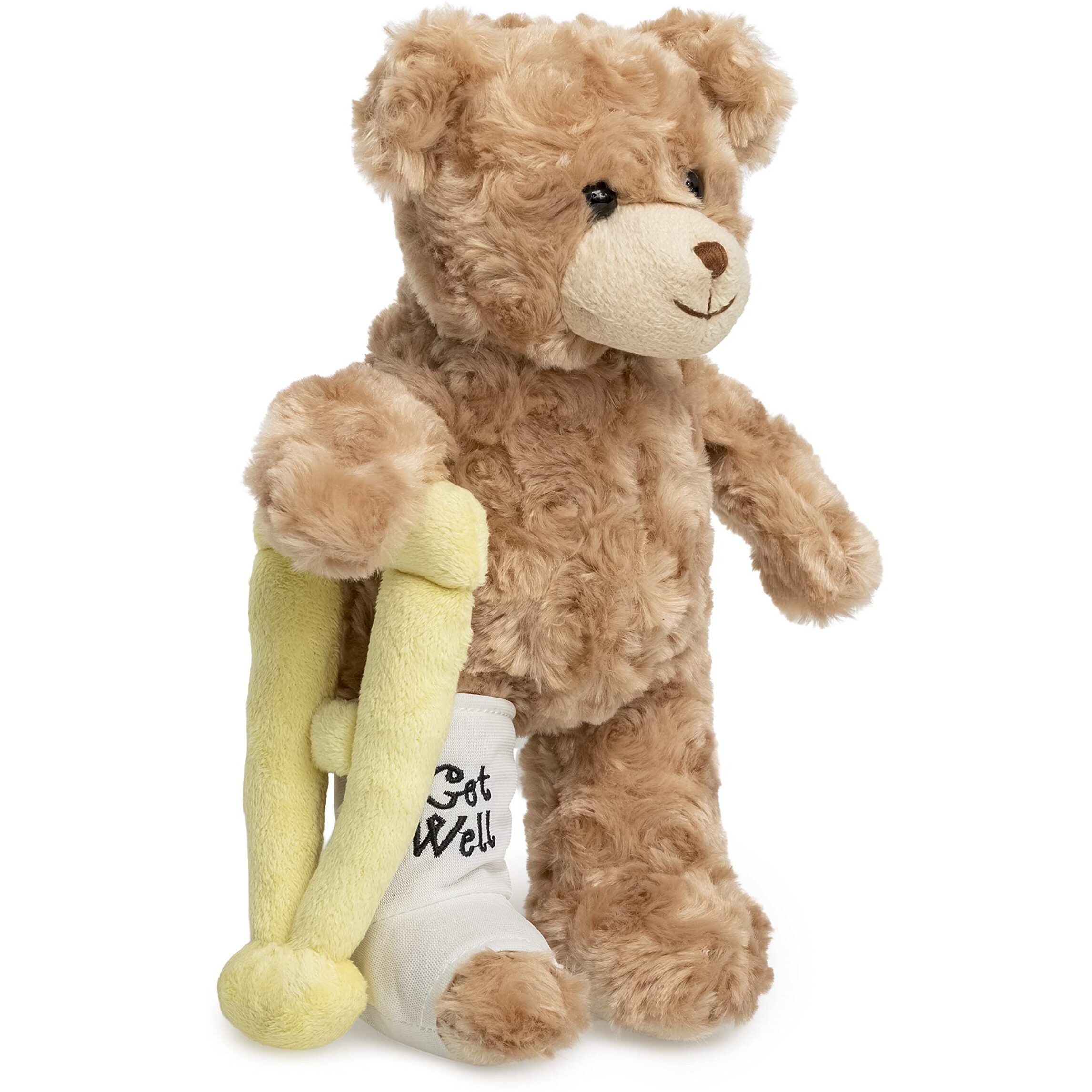 Jolitee Bear With Broken Leg Gifts Kids, Get Well Gifts For Kids With Broken Leg, Teddy Bear With Crutches For Surgery