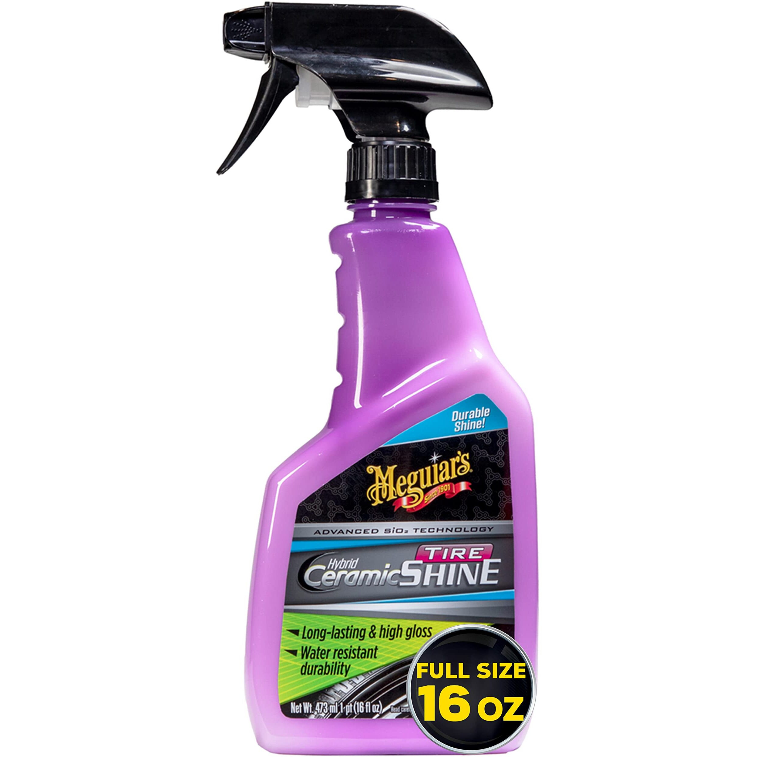 Meguiar's Hybrid Ceramic Tire Shine - Long-Lasting Shine That's Durable & Water-Resistant With Meguiar's Hybrid Ceramic Technology - 16 Oz Spray