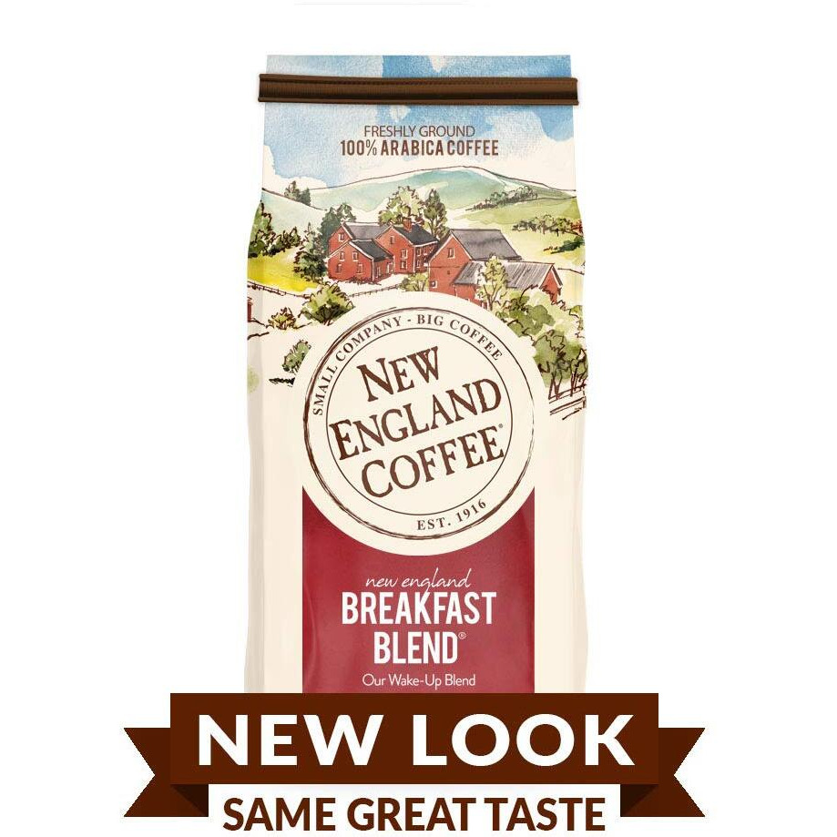 New England Coffee Breakfast Blend Medium Roast Ground Coffee, 12Oz Bag (Pack Of 3)