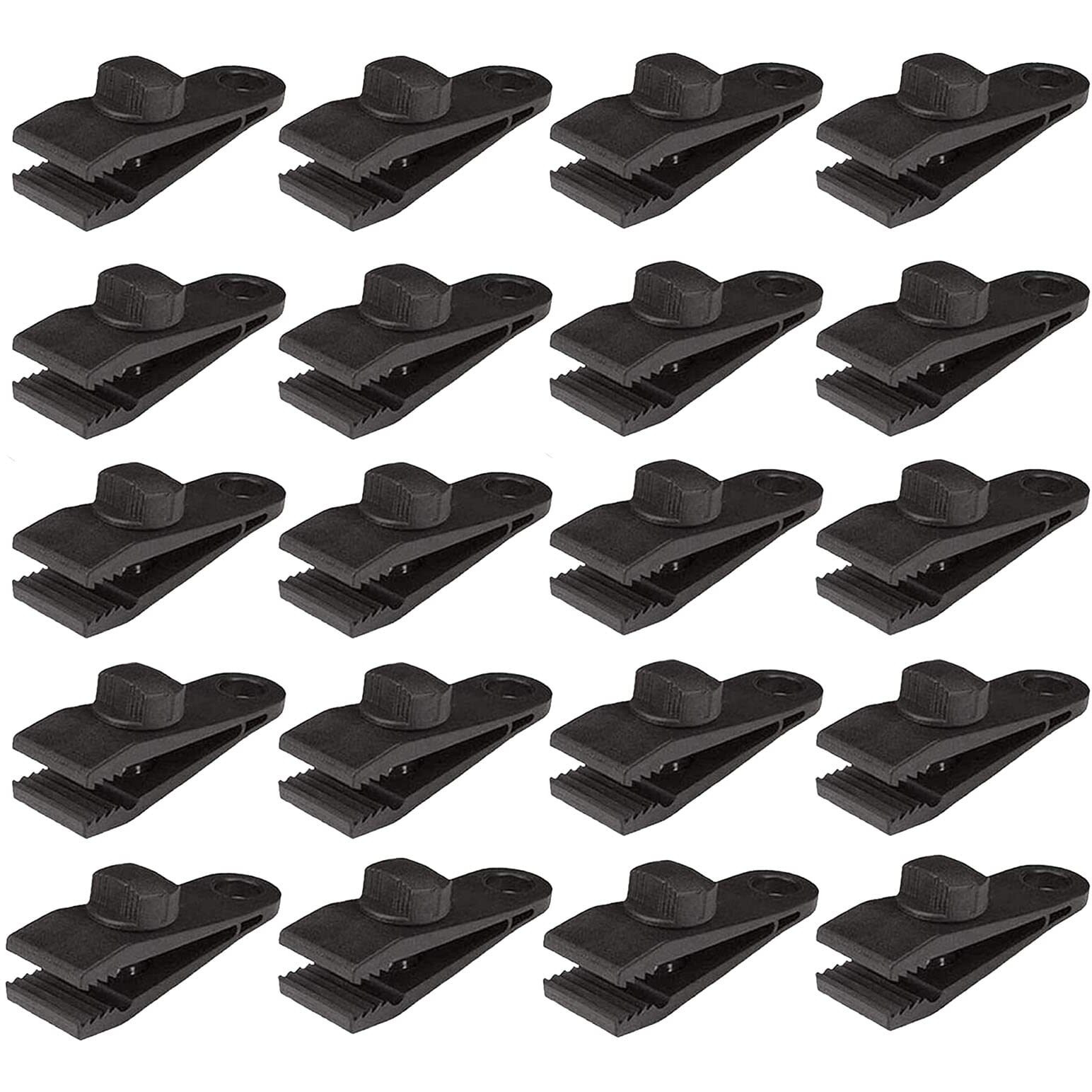 Henglisam Tarp Clips, Heavy Duty Lock Grip, Clamps Withstand 60Mph Strong Wind Fit For Awnings, Outdoor Camping, Caravan Canopies, Bungee Cord Clip (20 Pieces)