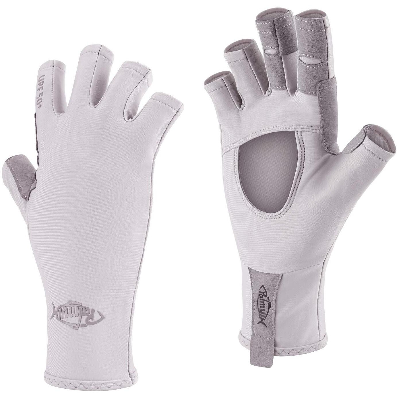 Palmyth Uv Protection Fishing Fingerless Gloves Upf50+ Sun Gloves Men Women For Kayaking, Hiking, Paddling, Driving, Canoeing, Rowing (Air Light Gray, Xx-Large)