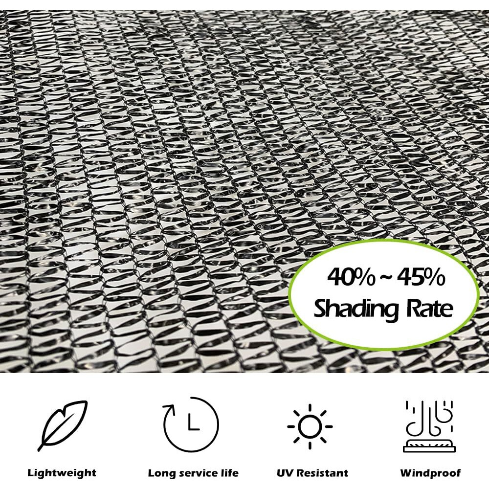 Poyee 40% 14Ftx20Ft Shade Cloth Garden Mesh Sun Shade Netting Sunblock Fabric With Grommets For Plants Heat Protection Patio Outdoor Greenhouse Pergola Vegetable Chicken Coop