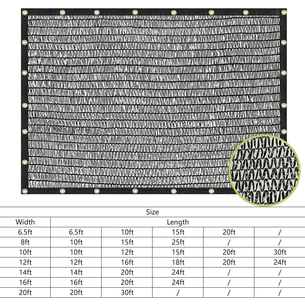 Poyee 40% 14Ftx20Ft Shade Cloth Garden Mesh Sun Shade Netting Sunblock Fabric With Grommets For Plants Heat Protection Patio Outdoor Greenhouse Pergola Vegetable Chicken Coop