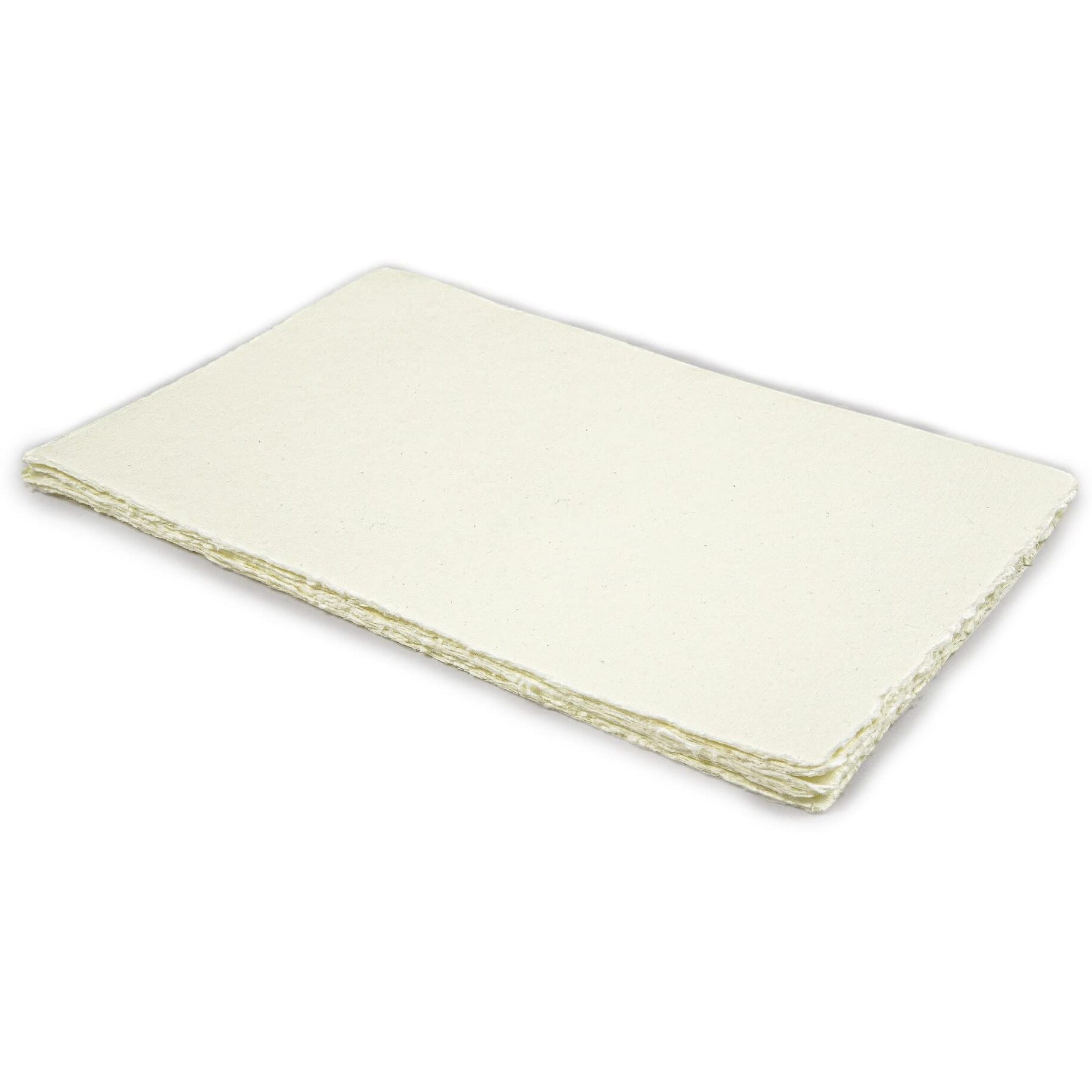 Watercolor Paper- 8 X 6 Inches - Mixed Media Watercolor Paper - 150 Gsm Thick Deckle Edge Virgin Cotton Handmade Paper - Off White