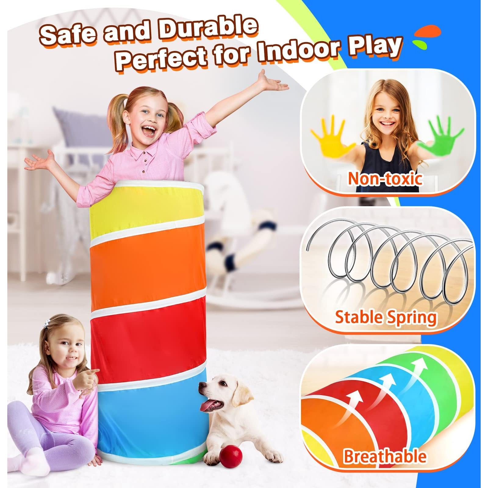 Kids Play Tunnel Tent For Toddlers, Colorful Pop Up Crawl Tunnel Toy For Baby Or Pet With Breathable Mesh, Collapsible Gift For Boy And Girl Play Tunnel Indoor And Outdoor Game