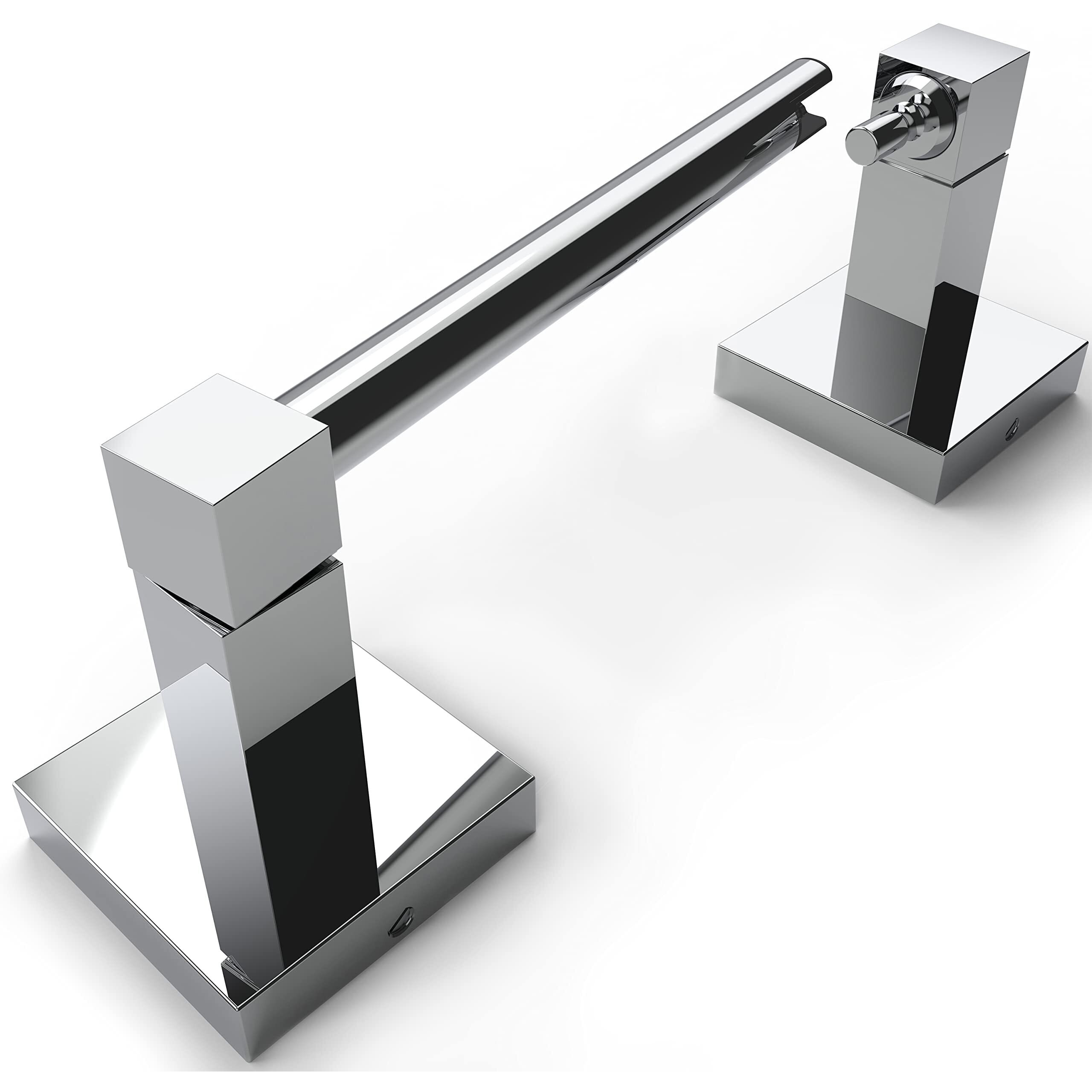 Ruacq Toilet Paper Holder Chrome Double Post Pivoting Square Tissue Holders Roll Holder Hangers Toilet Paper Stand Stainless Steel And Zinc Alloy Modern Wall Mounted