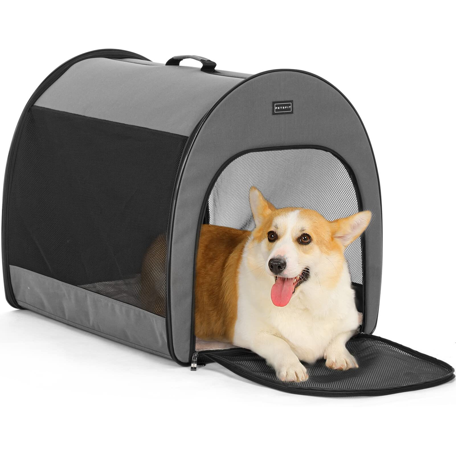 Petsfit Portable Dog Crate, Dog Travel Crate - 26.5 Inch Lightweight, Roomy, Easy To Set Up, Portable Pop Up Dog Carrier With Thick Mat, Sturdy Soft Dog Crate