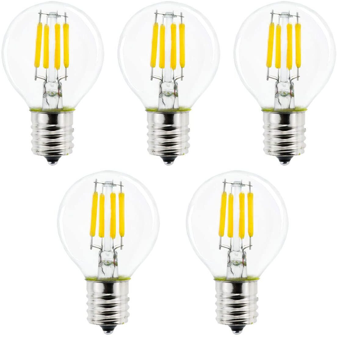 S11 Led Light Bulb,4W Equal To 40W E17 Intermediate Base Mini Globe Bulb, Natural White 4000K,For Desk Lamp,Cabinet,Closet Non-Dimmable 5-Pack