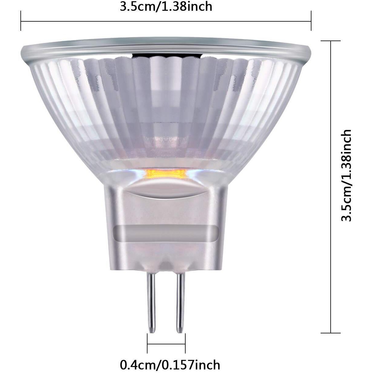 Mudder 10 Pieces Halogen Light Bulbs Mr11 12V Ftd Halogen Spotlight Bulbs, Gu4 Bi-Pin Base, Glass Cover, Warm White 2700K Dimmable Precision Halogen Reflector Fiber Optic Light(10.00)