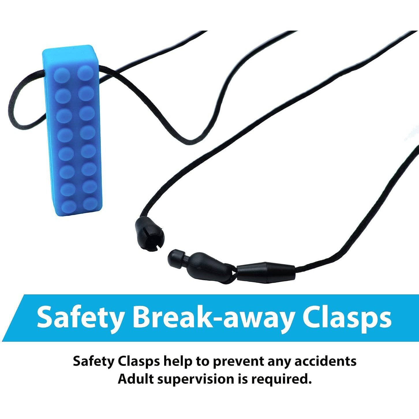 Tilcare Chew Chew Sensory Necklace - Best For Kids Or Adults That Like Biting Or Have Autism - Perfectly Textured Silicone Chewy Toys - Chewing Pendant For Boys (5-Pack)