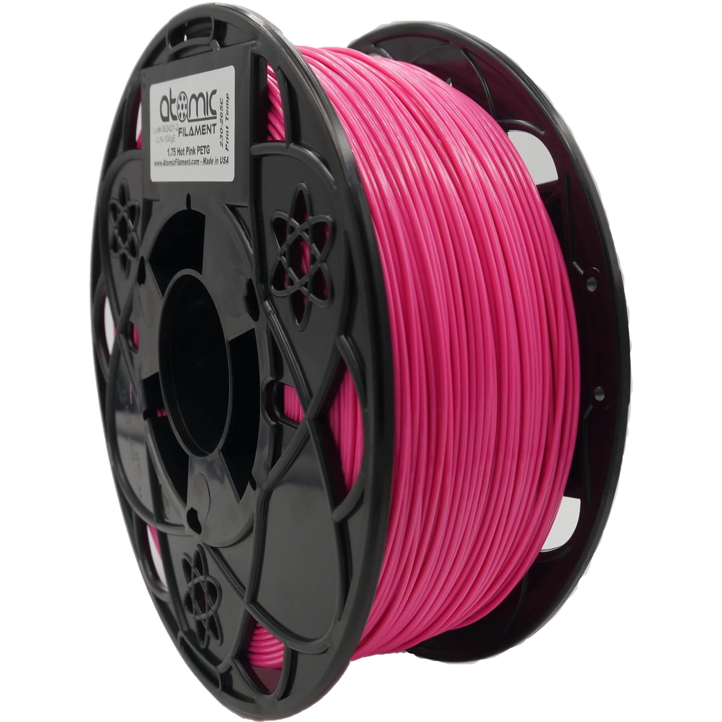 Atomic Filament Hot Pink Opaque 3D Printer Petg Pro Filament 1.75 Mm | Dimensional Accuracy 99% Probability +/- 0.02Mm | 3D Printer Accessories | Fit Most Fdm Printer | 1Kg - 2.2Lbs