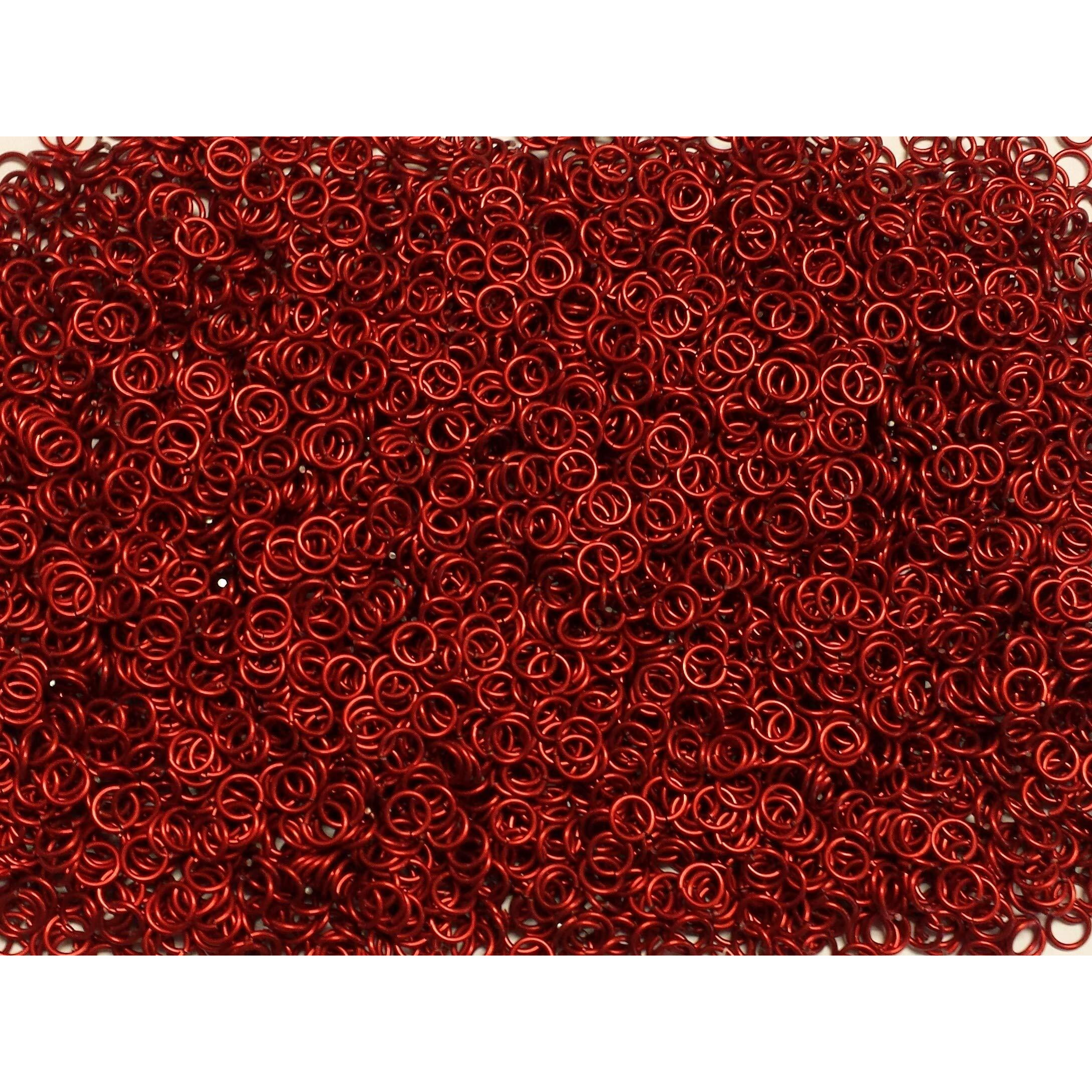 Chainmail Joe 1/2 Pound Red Anodized Aluminum Jump Rings 18G 7/32"" Id (3600+ Rings)