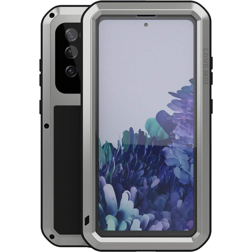 Love Mei Military Rugged Case For Samsung Galaxy S20 Fe 5G, With Tempered Glass Screen Protector, Shockproof Dustproof Scratch Proof Hybrid Metal And Silicone Gel Heavy Duty Full Body Cover For S20 Fe