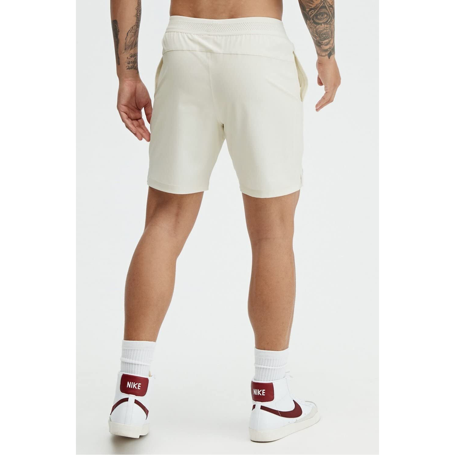 Fabletics Men 's The Fundamental Short, Workout, Running, Training, Gym, Yoga, Ultra Lightweight, Athletic, 9 "" Inseam, S, Bone