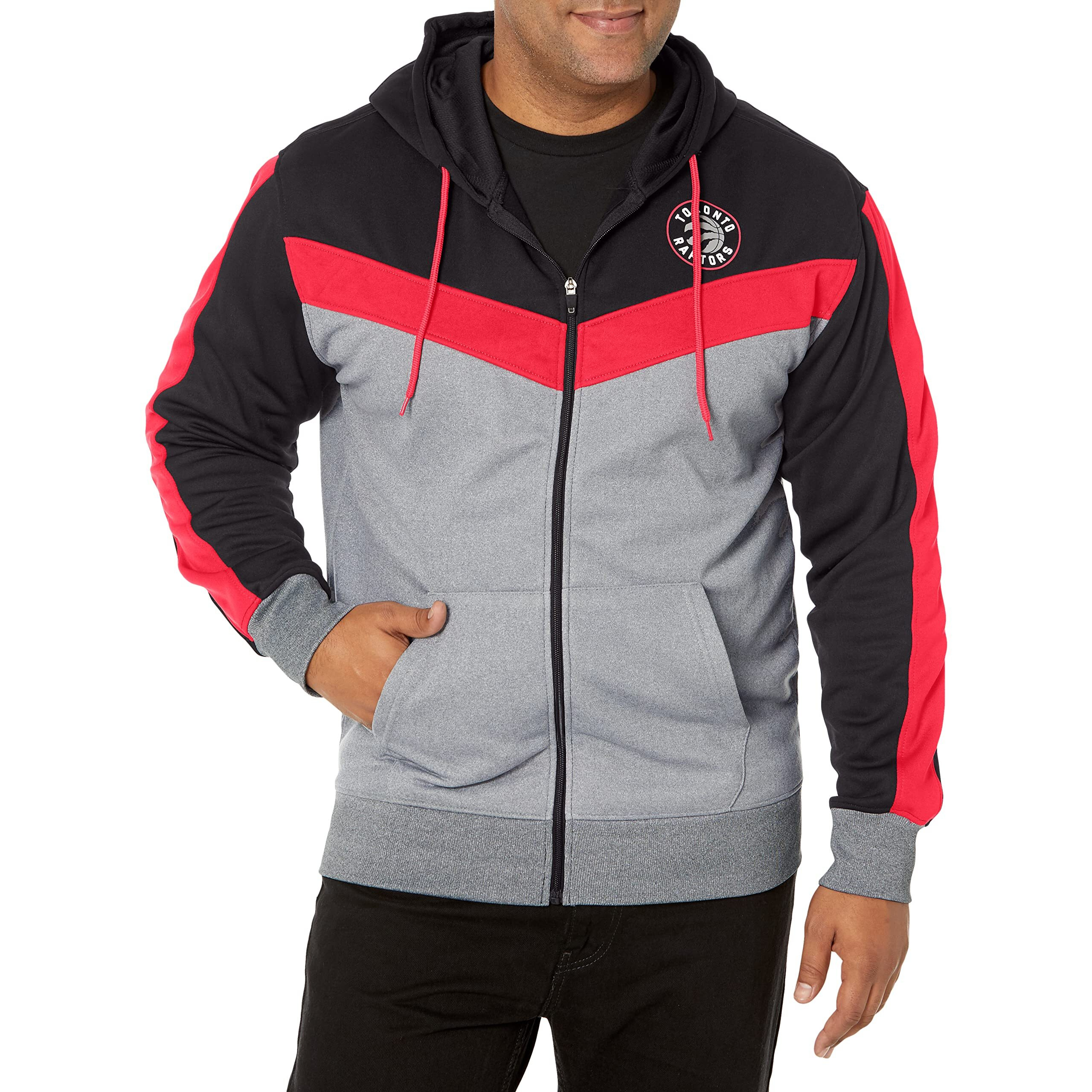 Ultra Game Nba Toronto Raptors Mens Soft Fleece Full Zip Jacket Hoodie, Team Color, Large
