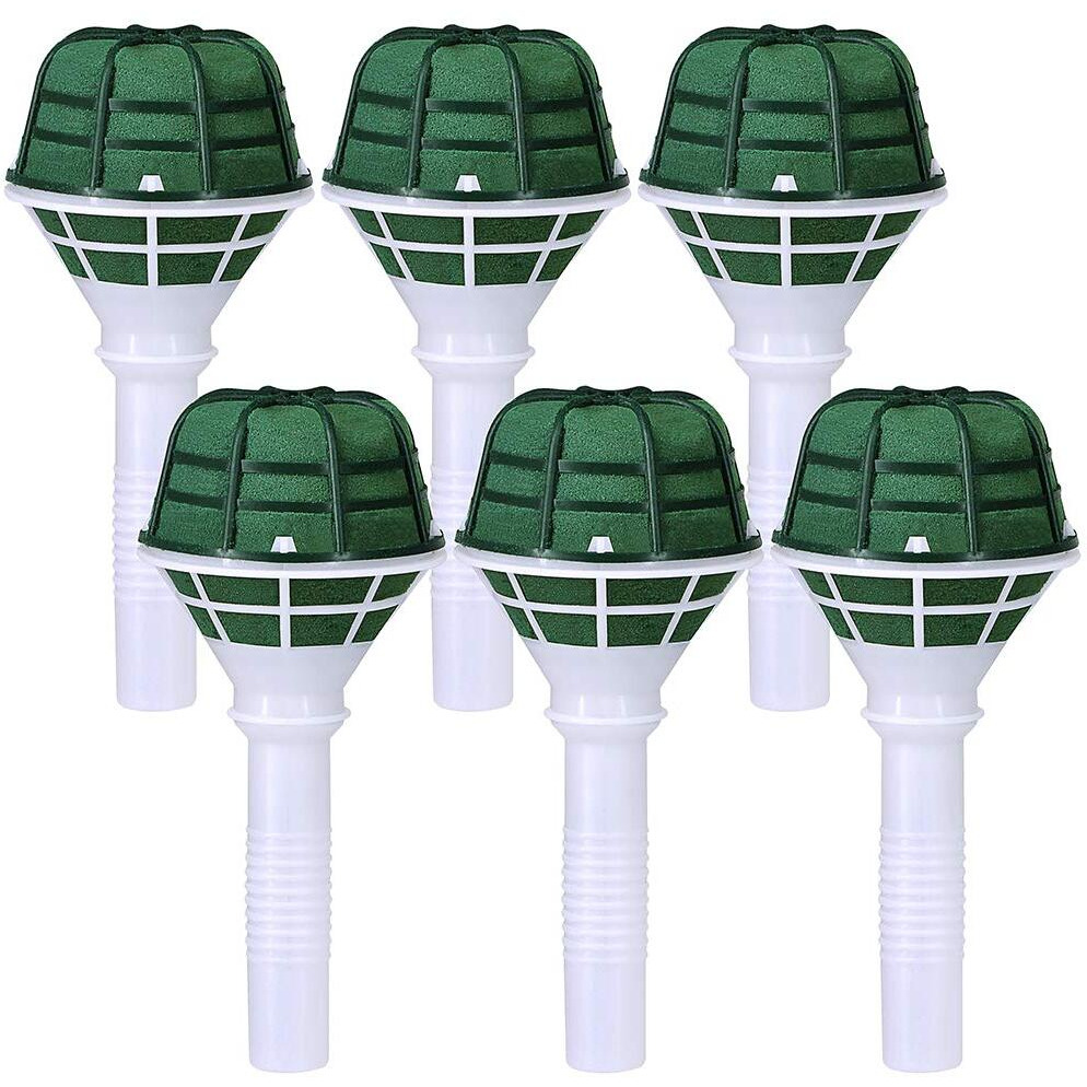 Winlyn 6 Pcs Foam Floral Handle Bouquet Holders Handle Bouquet Holder For Floral Arrangement Foam Kit Wedding Supplies Bridal Fresh Flowers Silk Flowers Decoration