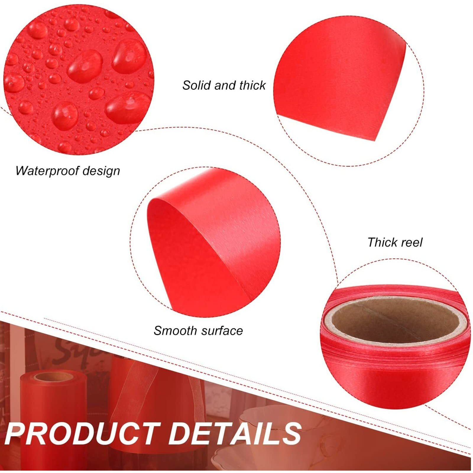 Syhood Outdoor Christmas Poly Satin Ribbon Floral Craft Decoration Aspidistra Leaf Pattern Ribbon Easter Holiday Outdoor Decorating(2 Inch X 30 Yards,Red)