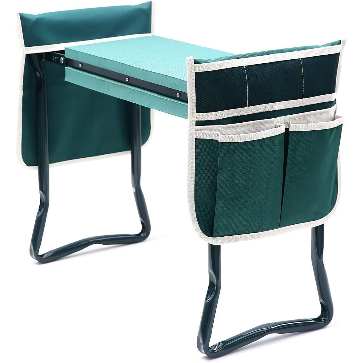 Ohuhu Garden Kneeler And Seat Heavy Duty, Upgraded Gardening Stool With Thicker And Wider Eva Foam Kneeling Pad Foldable Garden Bench With 2 Large Tools Pouches, Gifts For Women Men Seniors Gardener