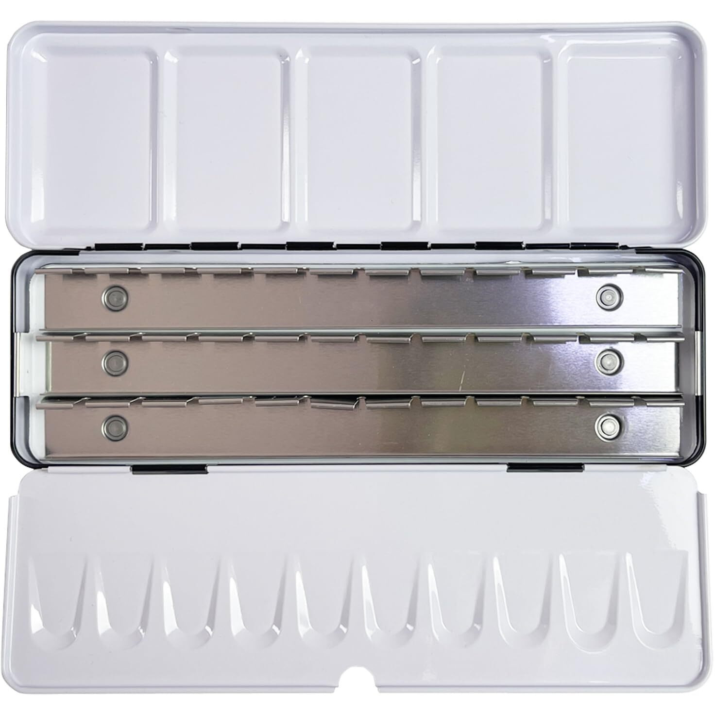 Fclub Empty Watercolor Tins Palette - Medium Watercolor Palette Paint Case For Holding 36 Half Pans Or 21 Full Pans