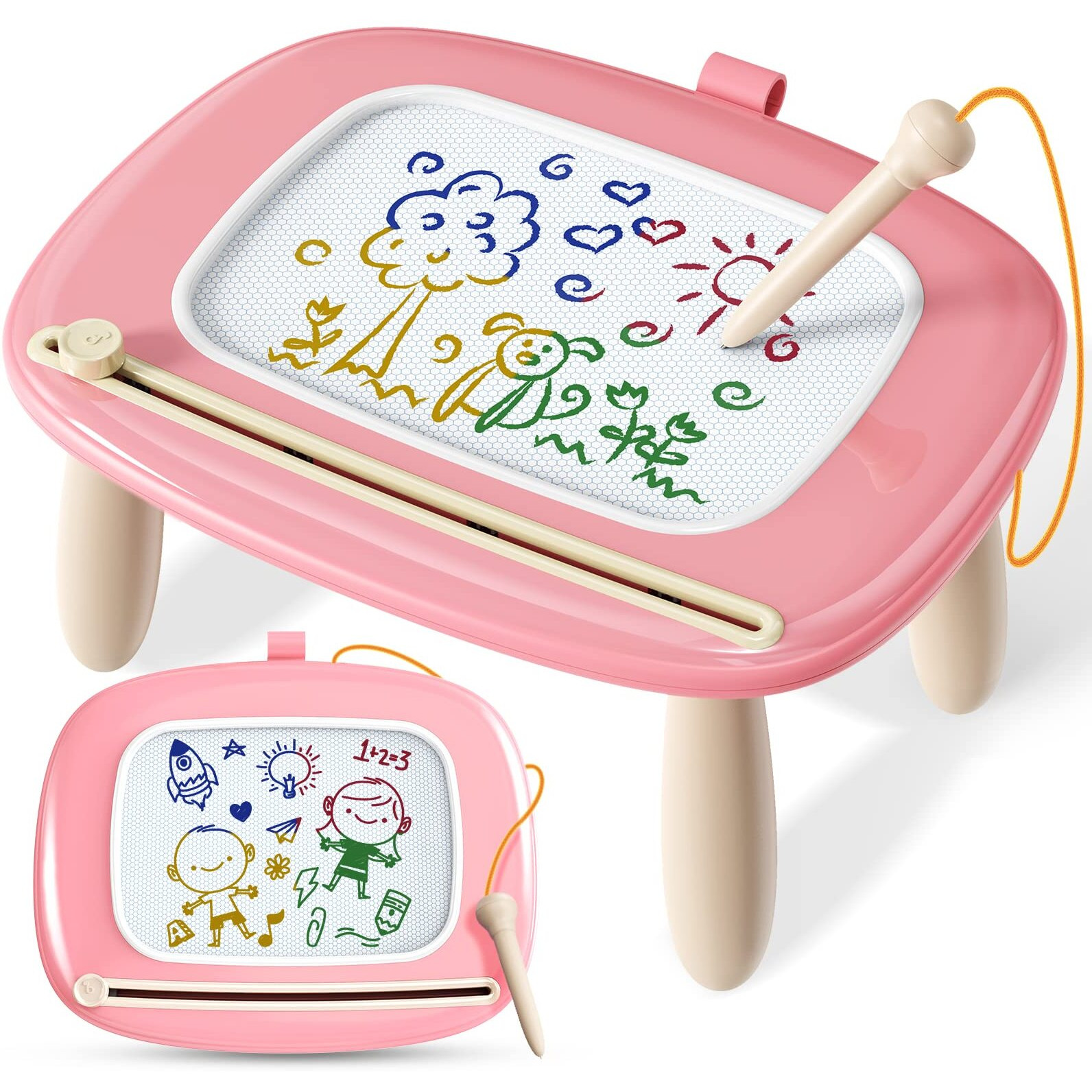 Kikidex Toddlers Toys Age 1-3, Magnetic Drawing Board, Toddler Girl Toys For 1-2 Year Old, Doodle Board Pad Learning And Educational Toys For 1 2 3 Year Old Baby Kids Birthday Gift