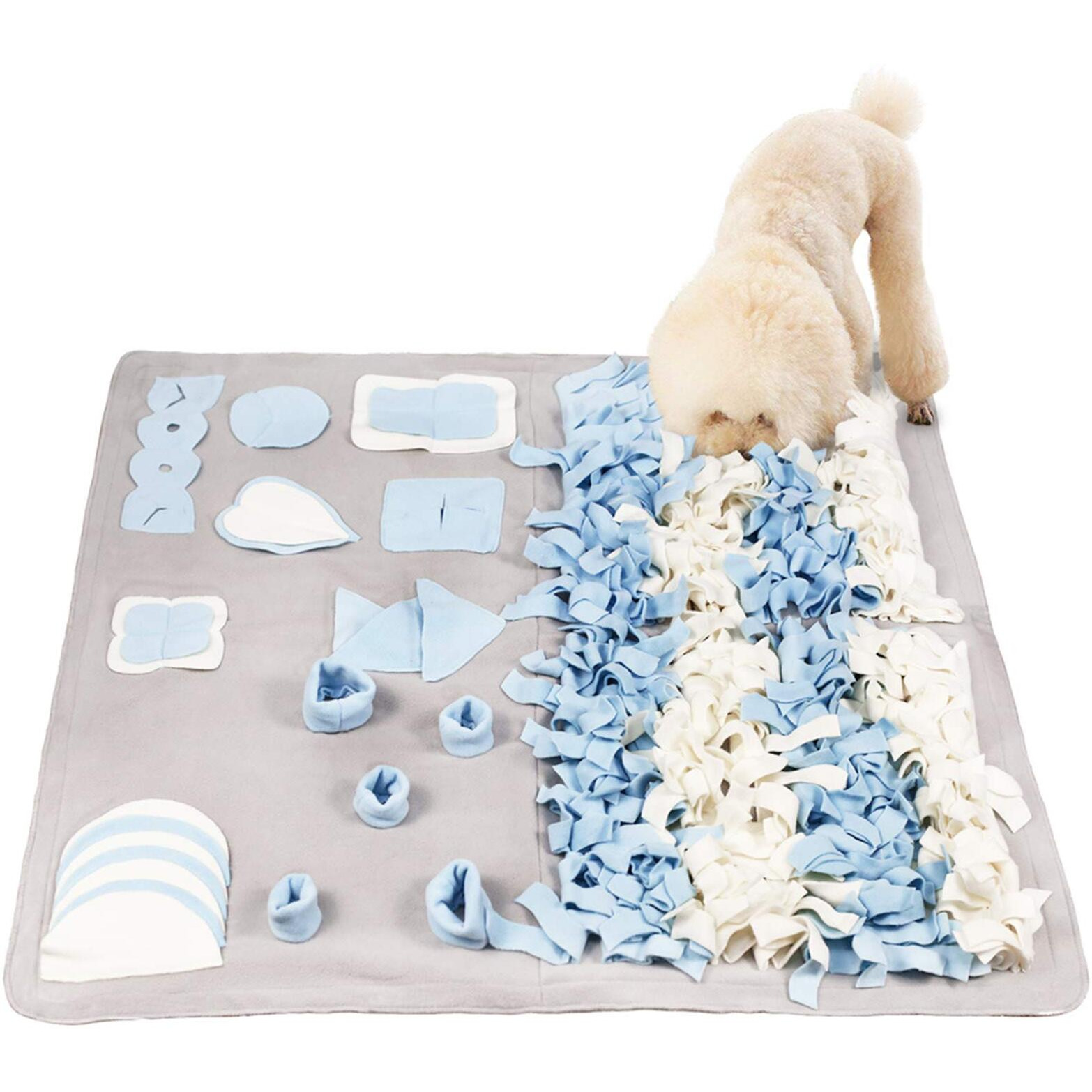 Stellaire Chern Snuffle Mat For Small Large Dogs Nosework Feeding Mat (39.4"" X 39.4"") Easy To Fill And Machine Washable Training Mats Pet Activity/Toy/Play Mat, Great For Stress Release - L