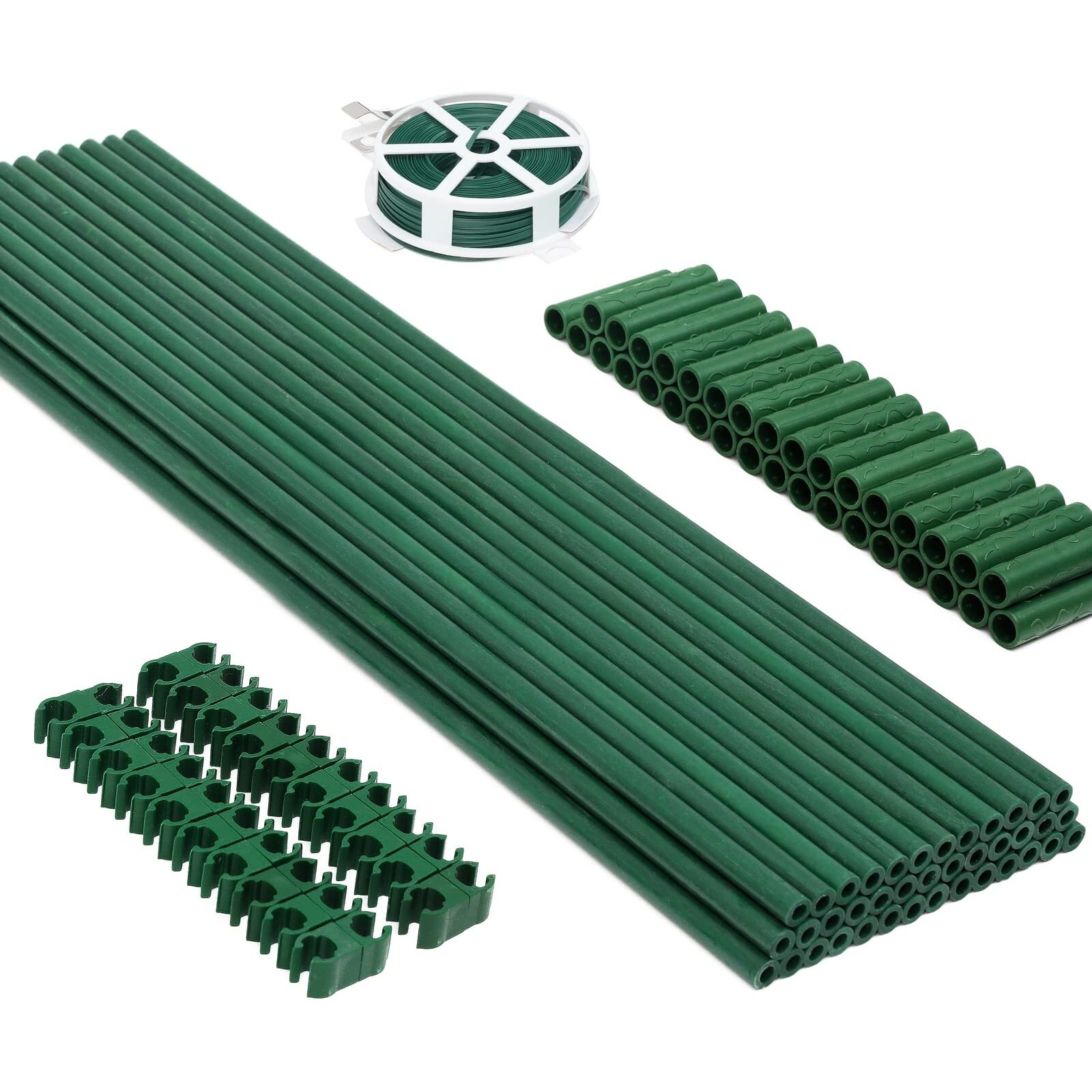 Maxpace 40Pcs Garden Stakes, 17 Each, Diy 4Ft 5Ft 6Ft 7Ft Sturdy Fiberglass Plant Sticks Stakes Supports For Tomato Vegetables