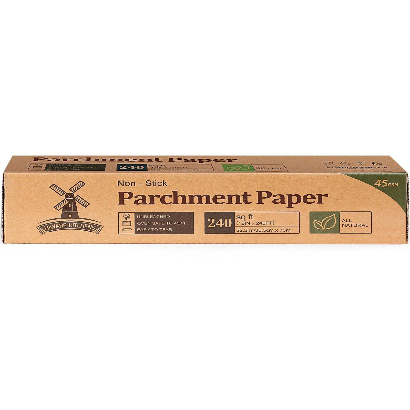 Unbleached Parchment Paper For Baking, 12 In X 240 Ft, 240 Sq.Ft, Baking Paper, Non-Stick Parchment Paper Roll For Baking, Cooking, Grilling, Air Fryer And Steaming