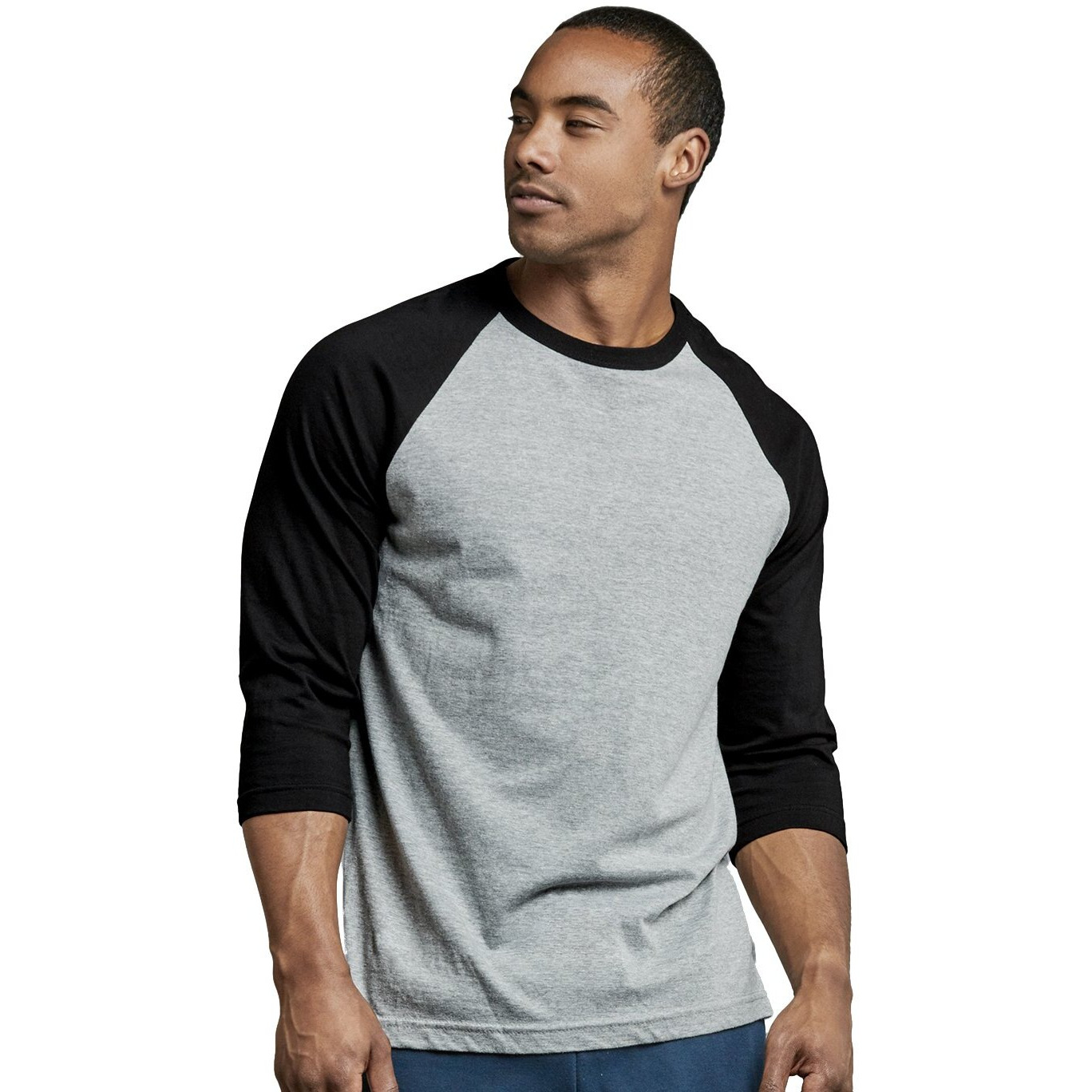 Top Pro Mens 34 Sleeve Casual Raglan Jersey Baseball Tee Shirt (3Xl, Blacklight Gray - 1)