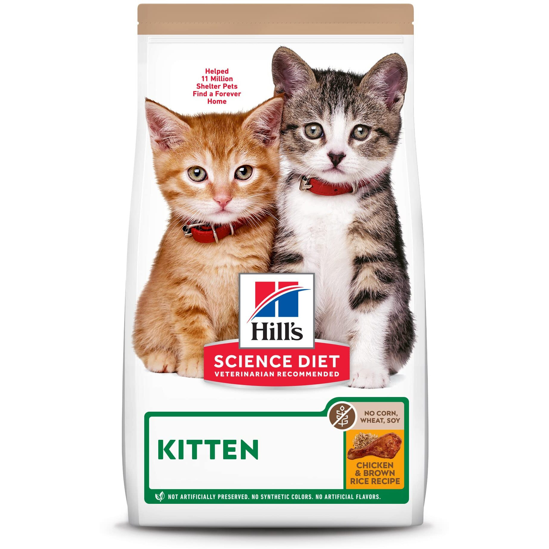 Hills Science Diet Kitten No Corn, Wheat Or Soy Dry Cat Food, Chicken Recipe, 35 Lb Bag