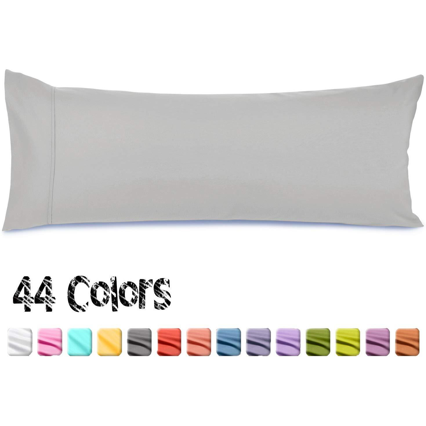 Nestl Body Pillow Cover - Soft Body Pillow Pillowcase - Lightweight Light Gray Pillowcase - Microfiber Body Pillow Case Cover - 20X54 Inches - Envelope Closure