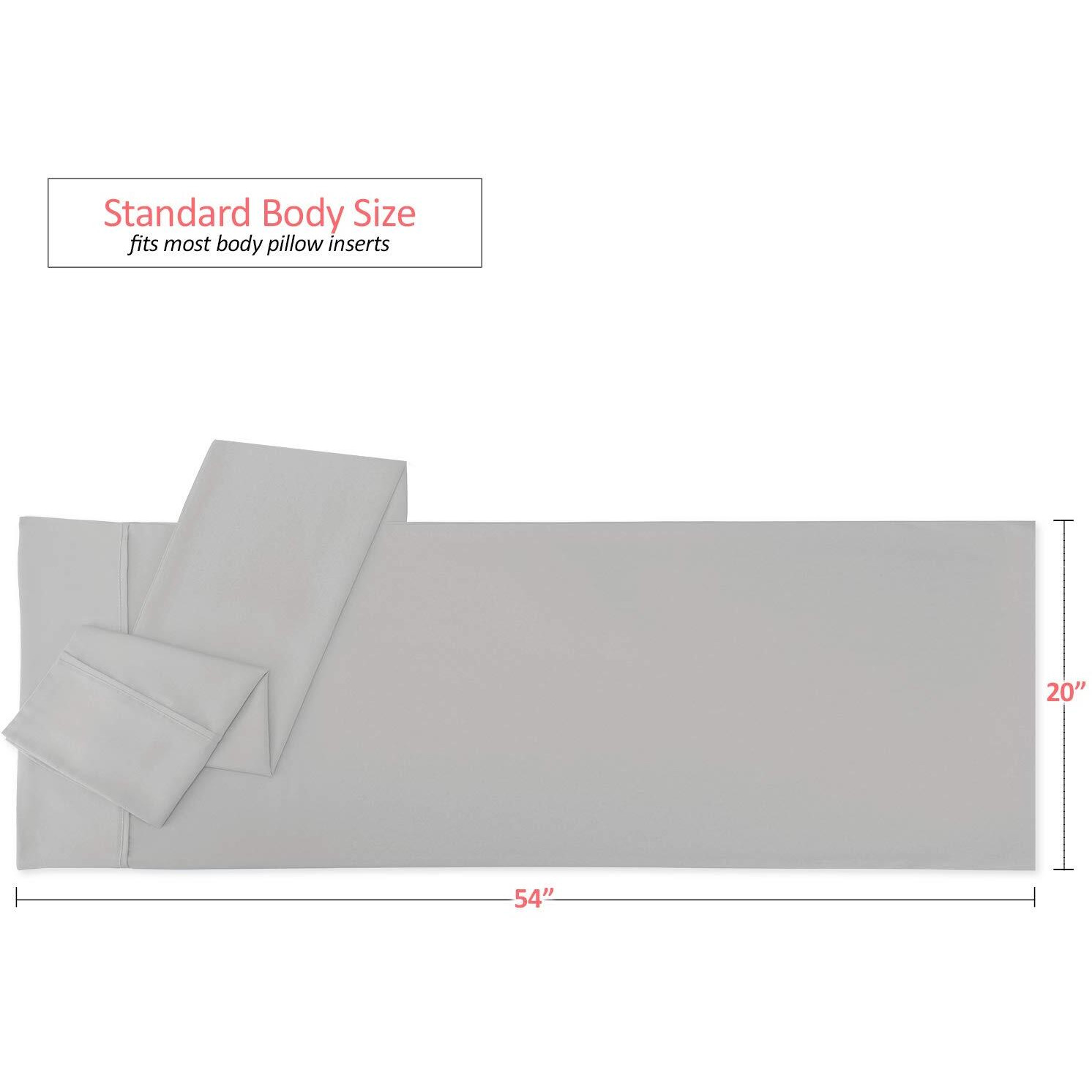 Nestl Body Pillow Cover - Soft Body Pillow Pillowcase - Lightweight Light Gray Pillowcase - Microfiber Body Pillow Case Cover - 20X54 Inches - Envelope Closure