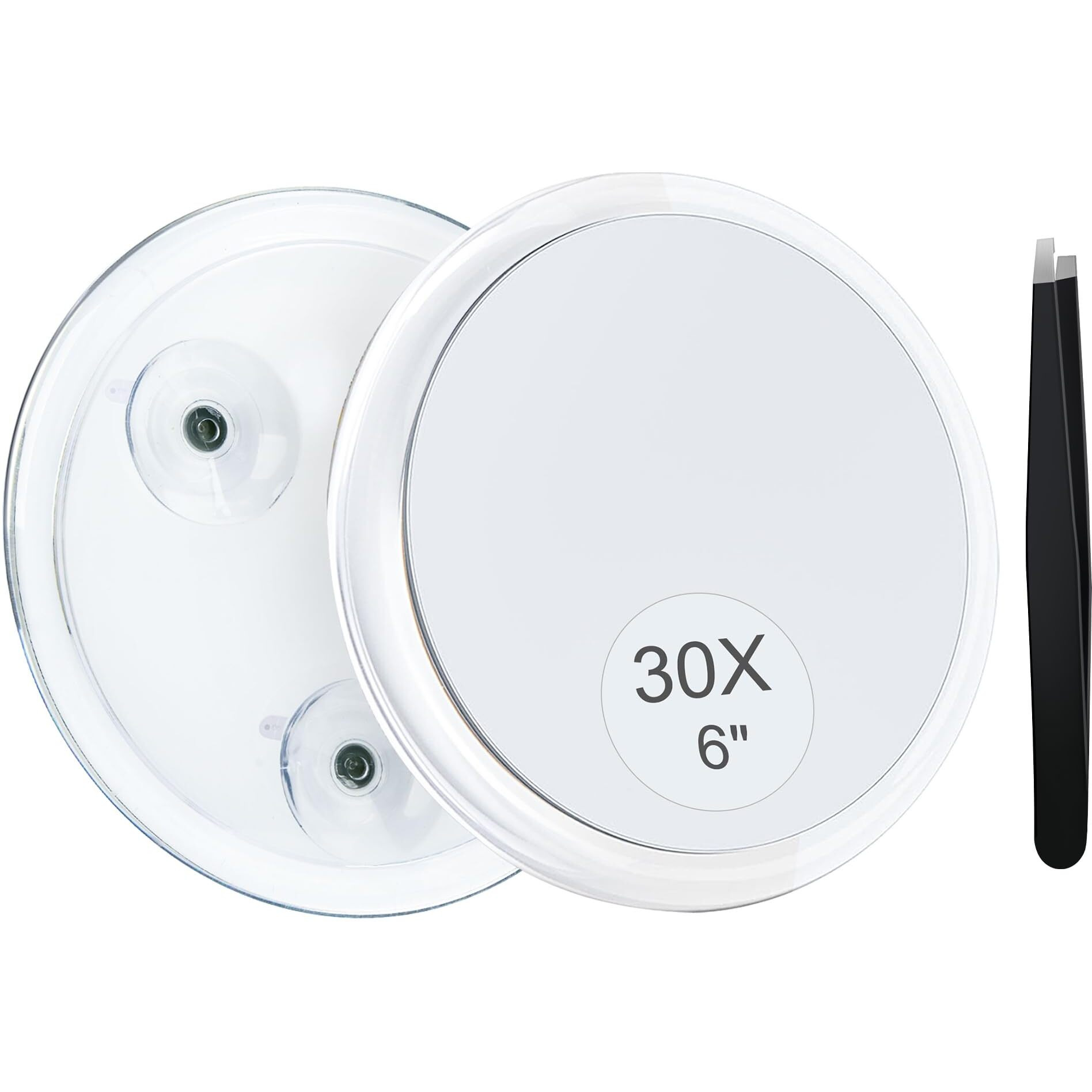 Miyadiva 30X Magnifying Mirror Suction Cup For Easy Mounting, Use For Makeup Mirror, Travel Stick On Shower Mirror For Plucking Eyebrows 6 Inch