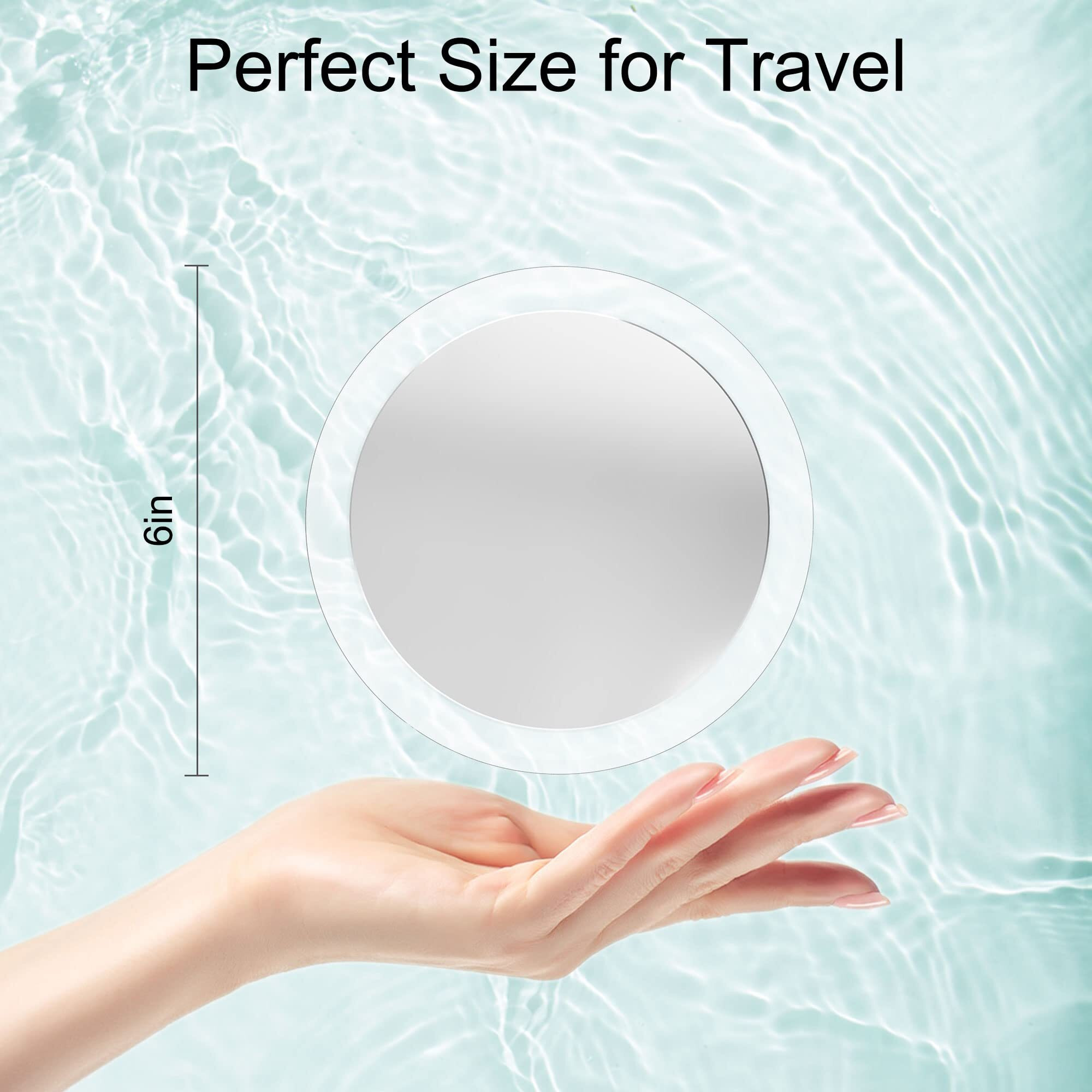 Miyadiva 30X Magnifying Mirror Suction Cup For Easy Mounting, Use For Makeup Mirror, Travel Stick On Shower Mirror For Plucking Eyebrows 6 Inch