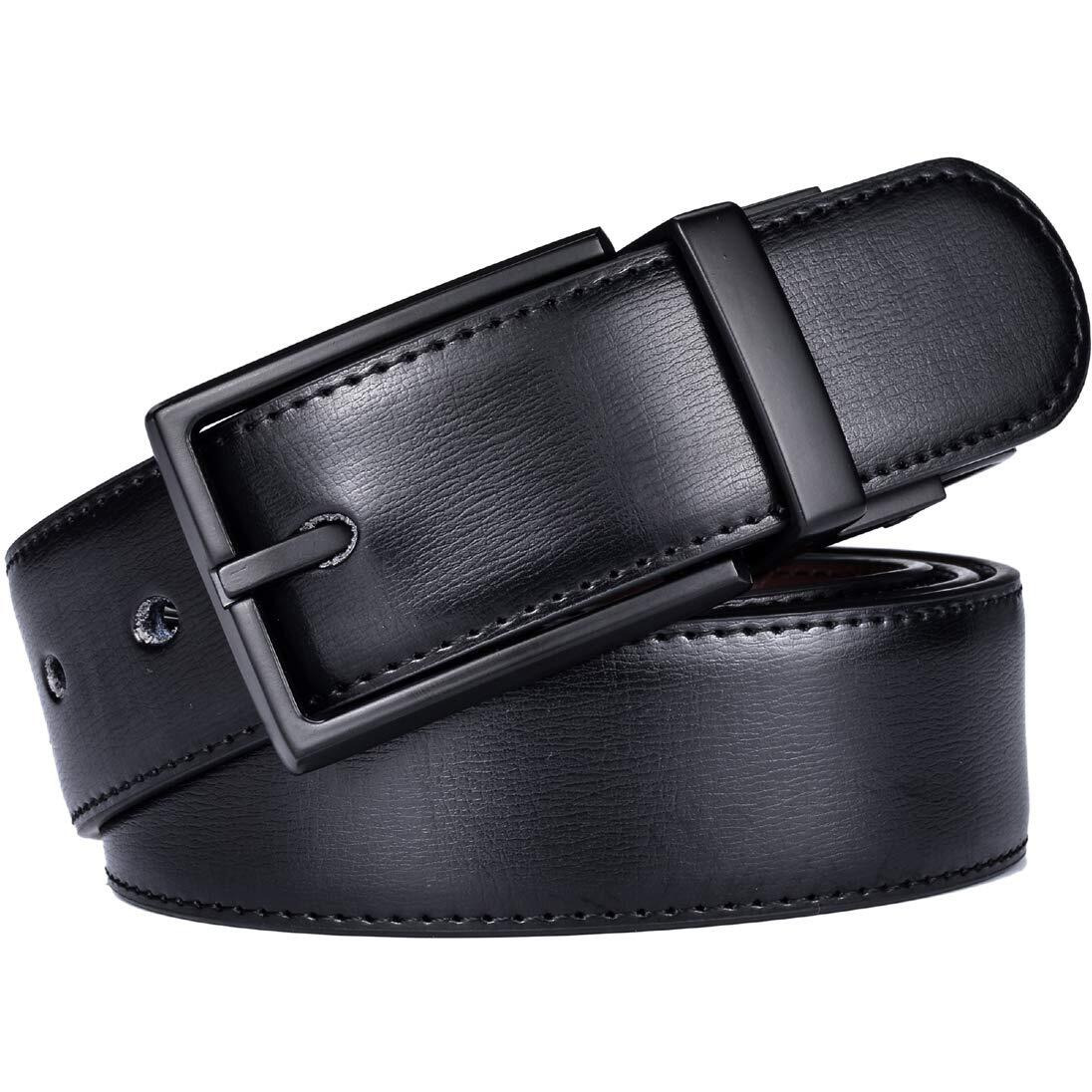 Beltox Fine Men 's Dress Belt Leather Reversible 1.25 "" Wide Rotated Buckle Gift Box(Black/Brown Belt With 0440 Black Buckle,42-44)