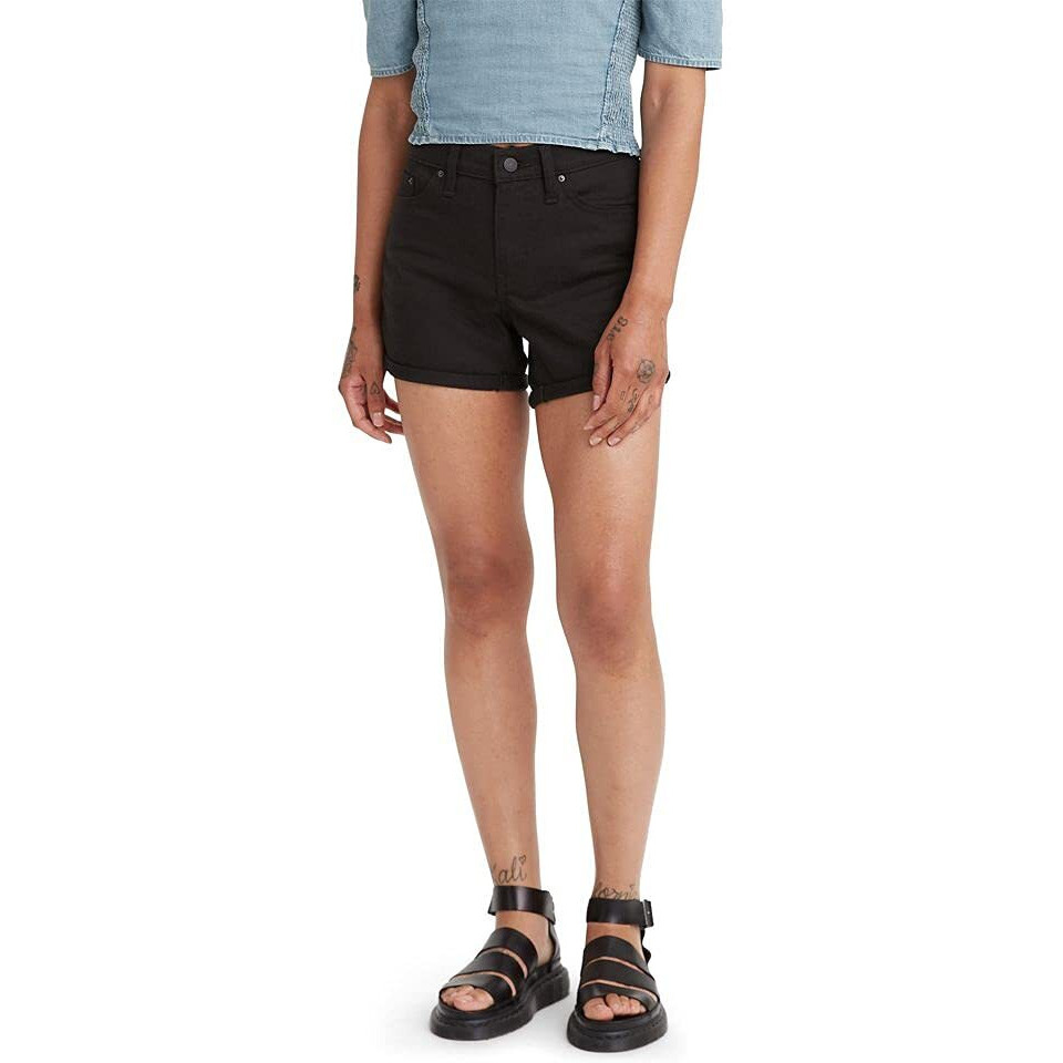 Levis Womens Mid Length Shorts, Black And Black, 31