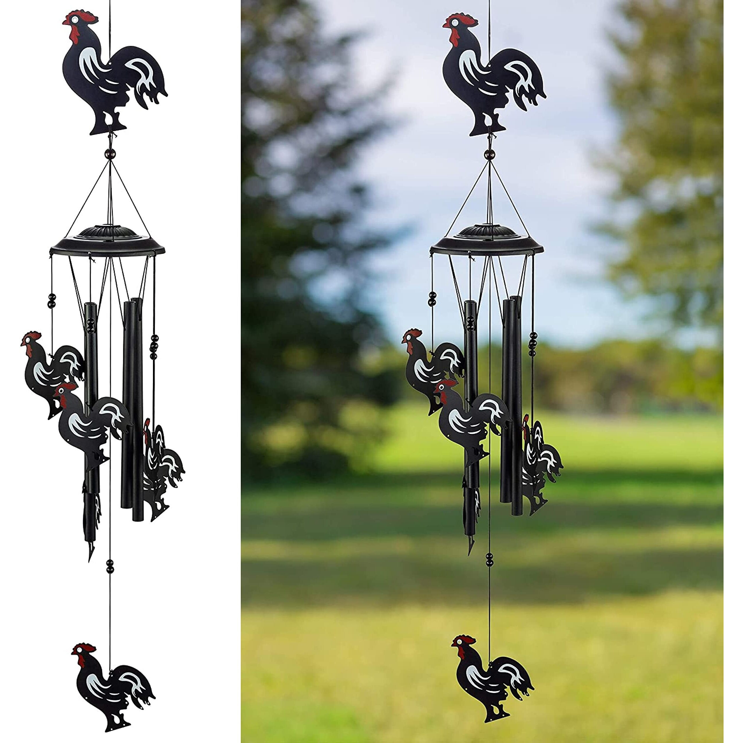Vp Home Rooster Wind Chimes For Outside, Unique Wind Chimes With Elegant Design For Gardens, Patios, And Porches, Thoughtful Gifts For Mom, Grandma, And Rooster Decor Lovers