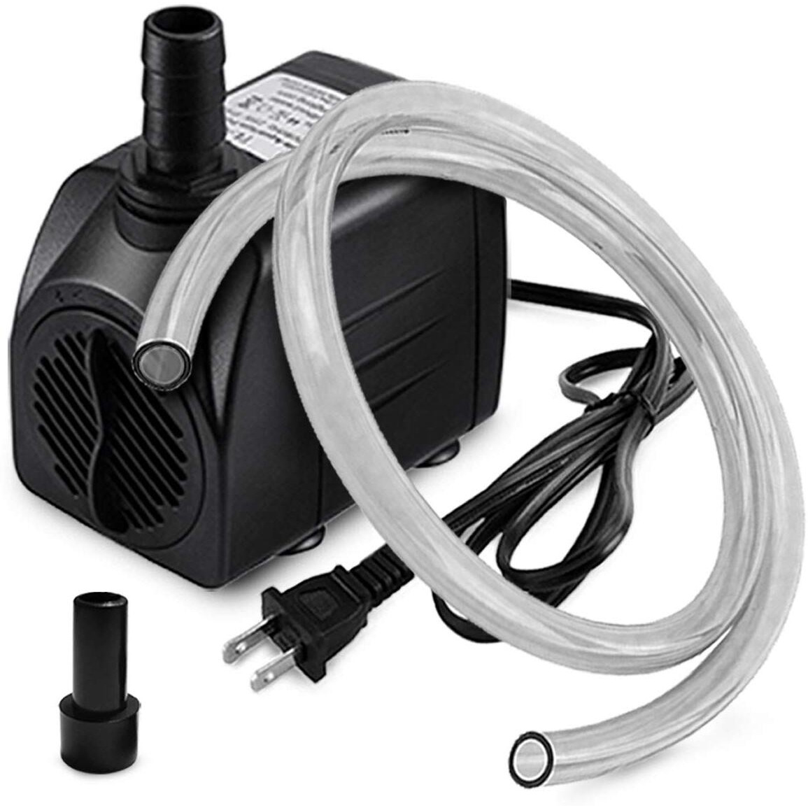 Pulaco 10W 160Gph Submersible Pump With 33 Ft Tubing For Aquariums, Fish Tank, Pond Fountain, Statuary, Hydroponics, Water Feature, Indoor Fountains