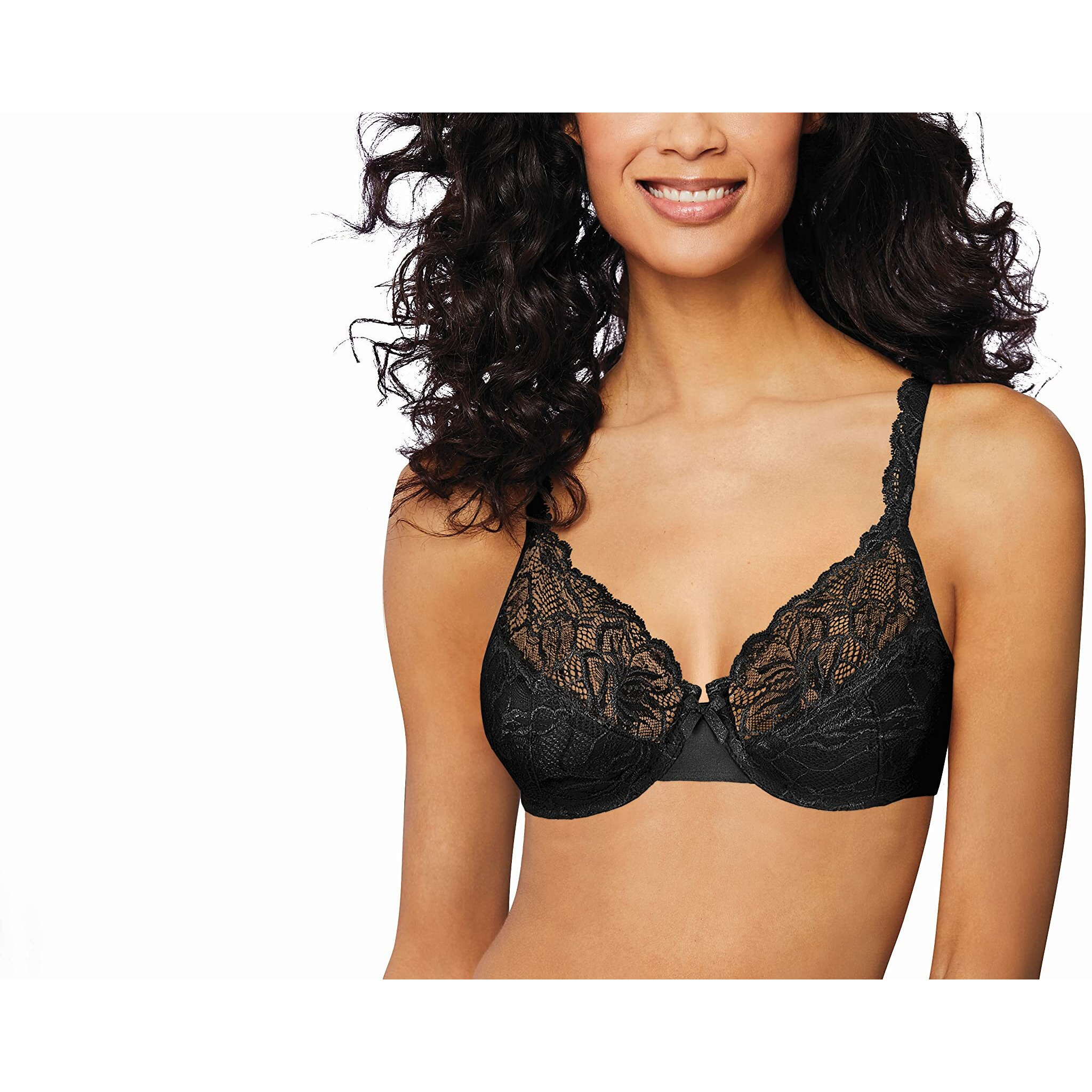 Bali Womens Desire Lace Non-Foam Underwire, Black, 42Dd