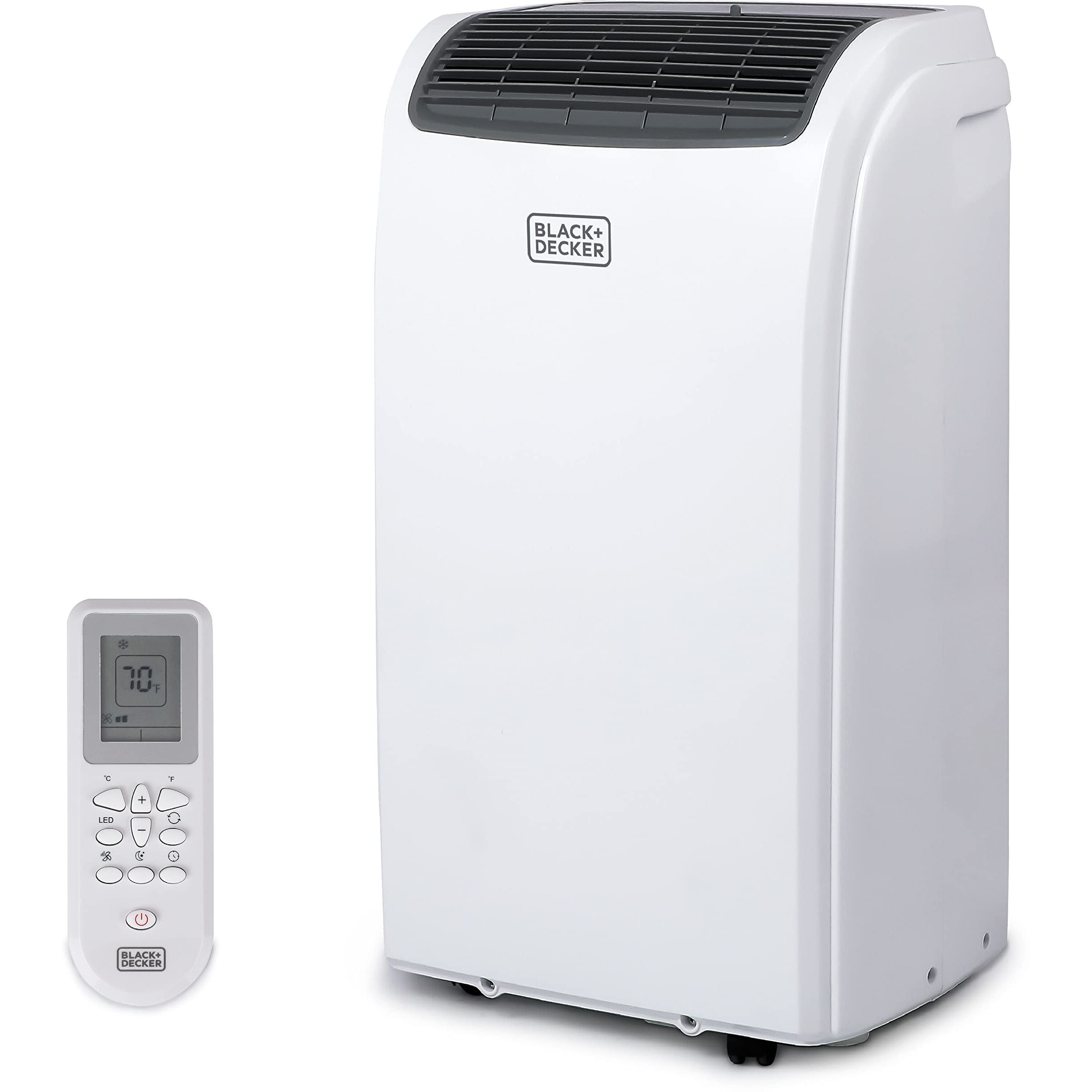 Black+Decker 12,000 Btu Air Conditioner Portable For Room Up To 550 Sq. Ft, 4-In-1 Ac Unit, Dehumidifier, Heater, & Fan, Portable Ac With Installation Kit & Remote Control,White