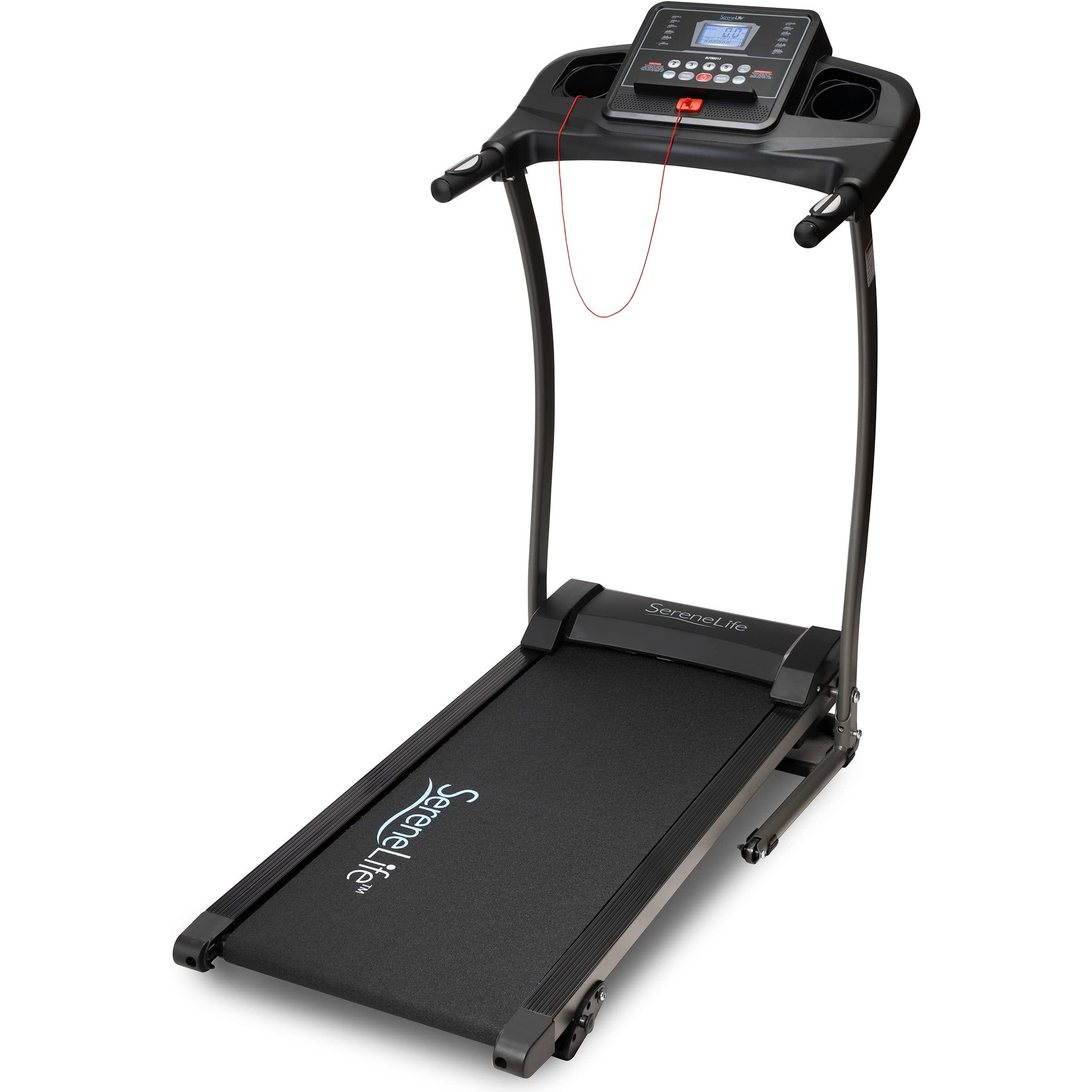 Serenelife Folding Exercise Running Treadmill Machine, Upgraded Electric Motorized Exercise Equipment With 12 Pre-Set Program, 4 Incline Level, Bluetooth Music And App Support For Home Gym Or Office