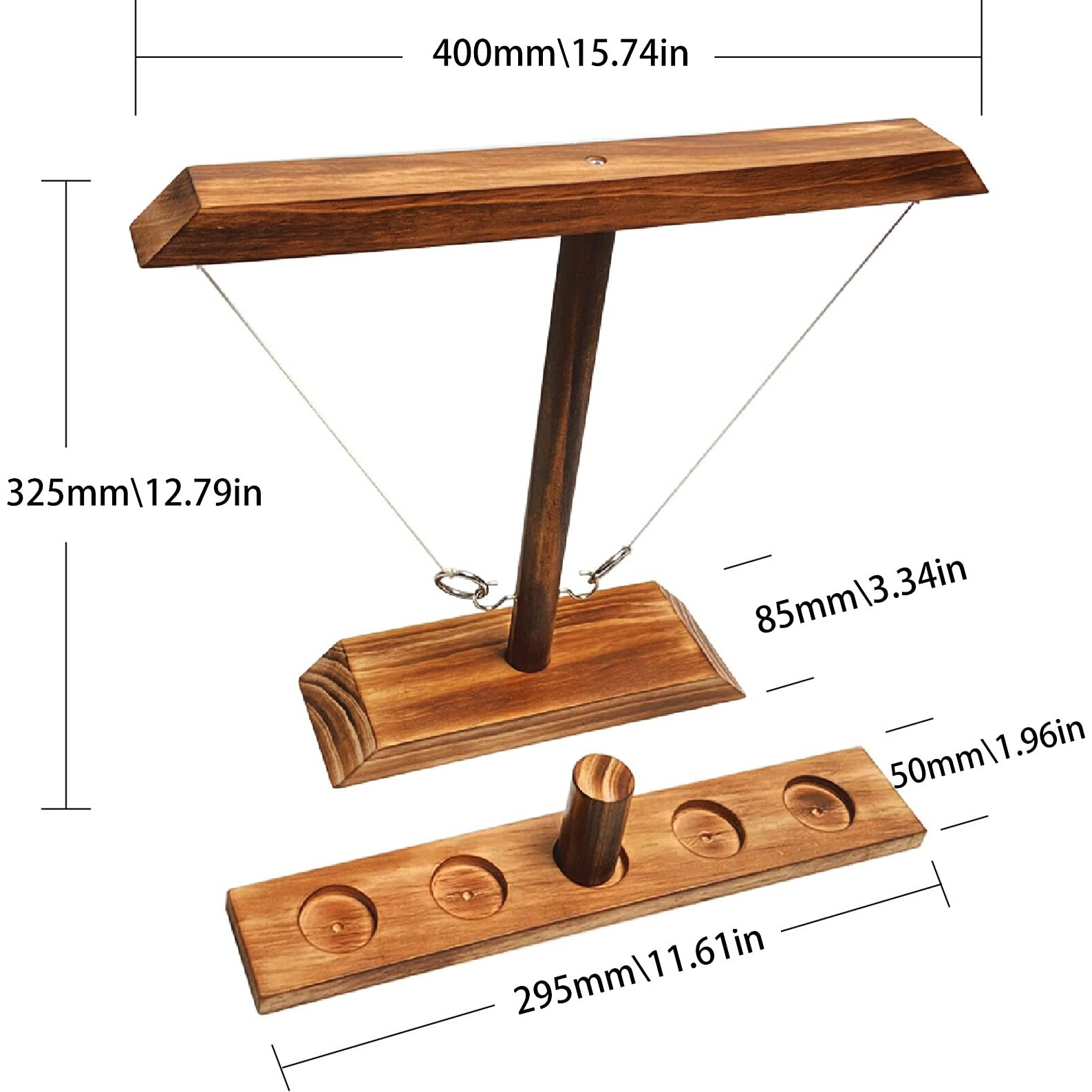 Bestdon Ring Toss Games For Adults, Fast-Paced Interactive Toss Games With Shot Ladder Bundle, Outdoor Indoor Handmade Wooden Hook And Ring Game For Bars, Home, Large