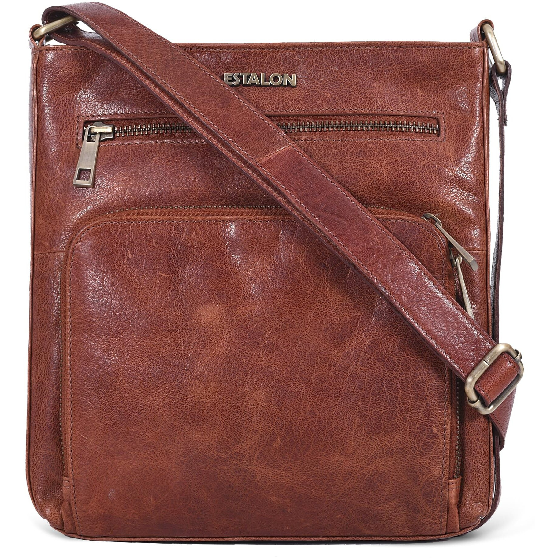 Estalon Women 's Real Leather Crossbody Purse With Adjustable Sling Strap - Medium Size Crossover Shoulder Hand Bag