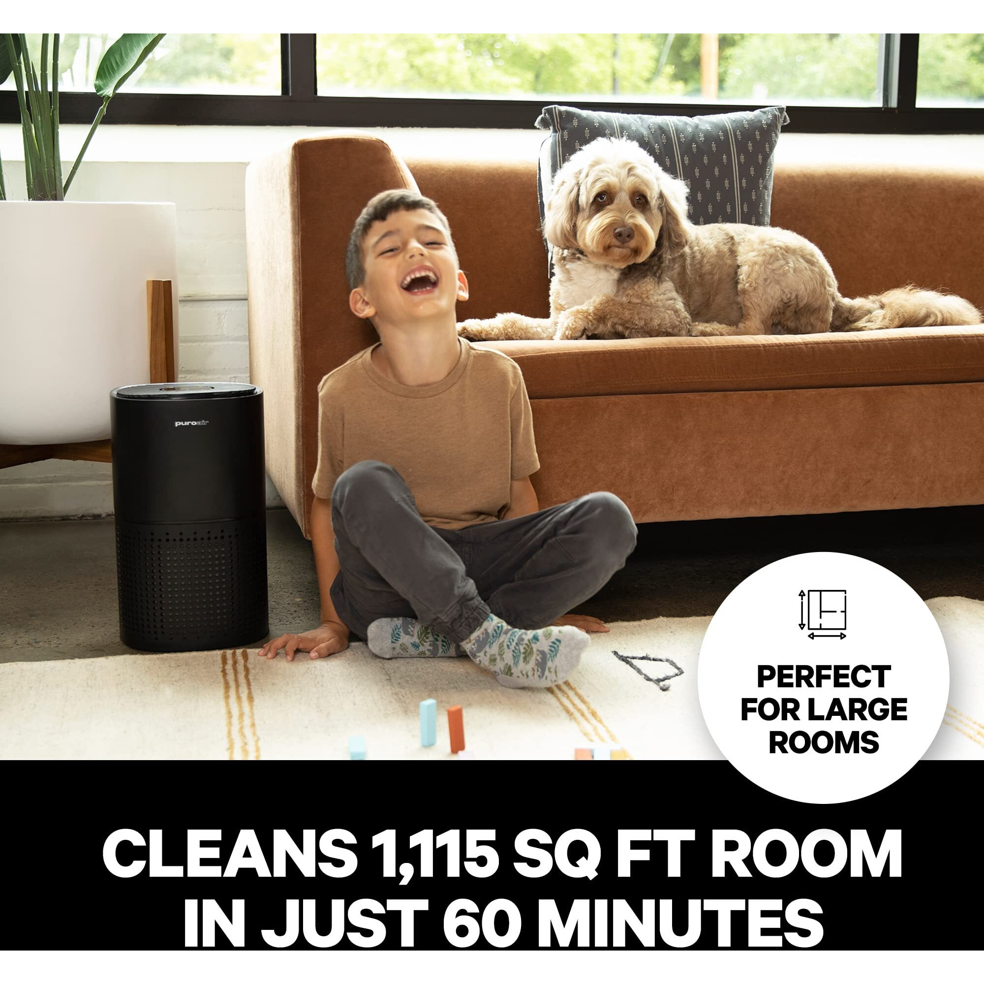 Puroair Hepa 14 Air Purifier For Home Large Room - Covers 1,115 Sq Ft - Air Purifier For Allergies And Pets - Automated Air Quality Sensor - Captures 99.99% (2 Pack)