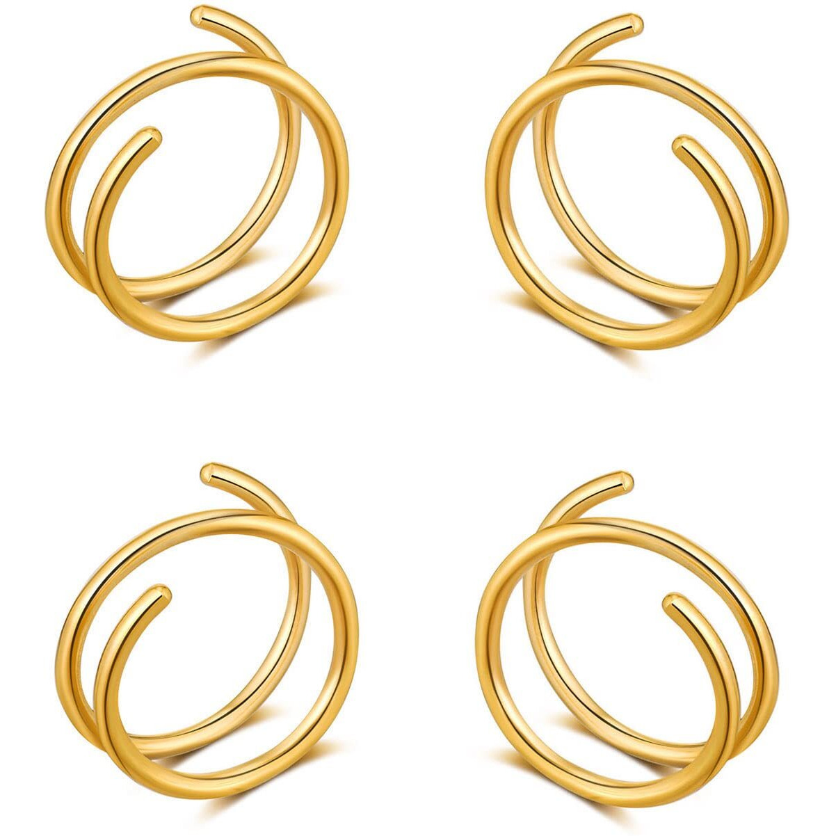 Double Hoop Earrings For Single Piercing,Fake Piercing Silver Double Earring, Handmade Cartilage Piercing, Twist Double Hoop Huggie Earrings, Wrap Earrings Spiral Earrings For Women