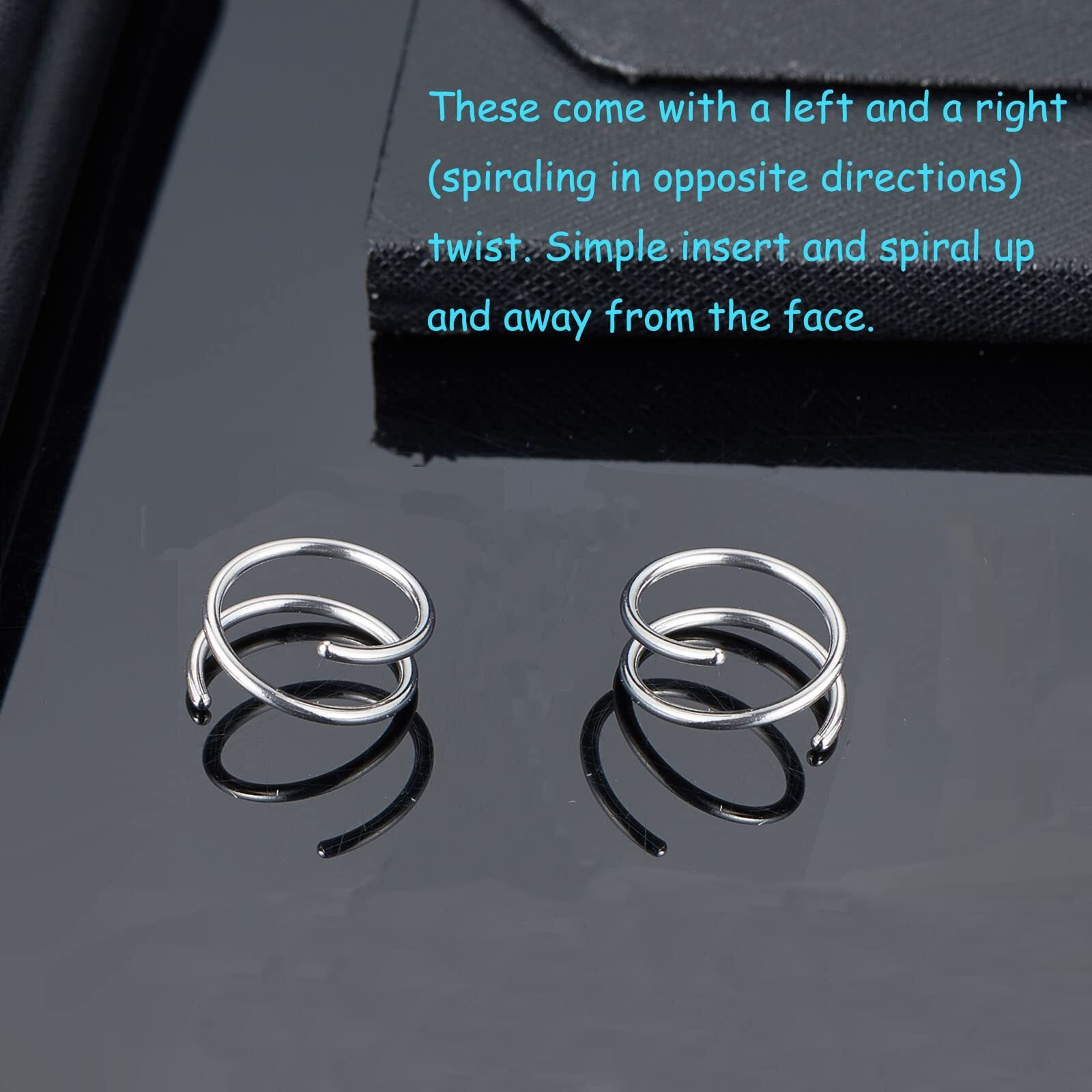 Double Hoop Earrings For Single Piercing,Fake Piercing Silver Double Earring, Handmade Cartilage Piercing, Twist Double Hoop Huggie Earrings, Wrap Earrings Spiral Earrings For Women