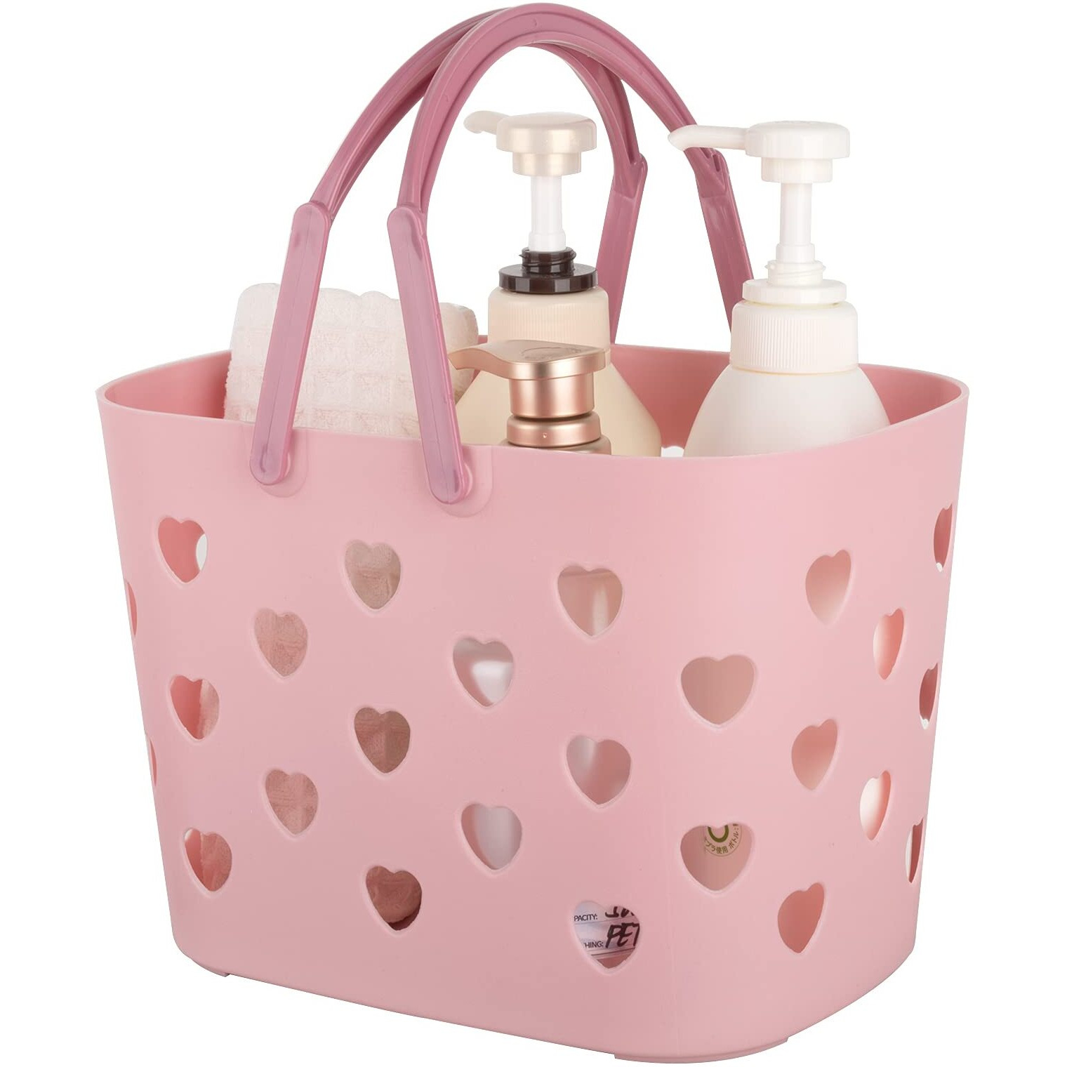 Anyoifax Portable Shower Caddy Tote Plastic Storage Basket With Handle Box Organizer Bin For Bathroom, Pantry, Kitchen, College Dorm, Garage - Pink